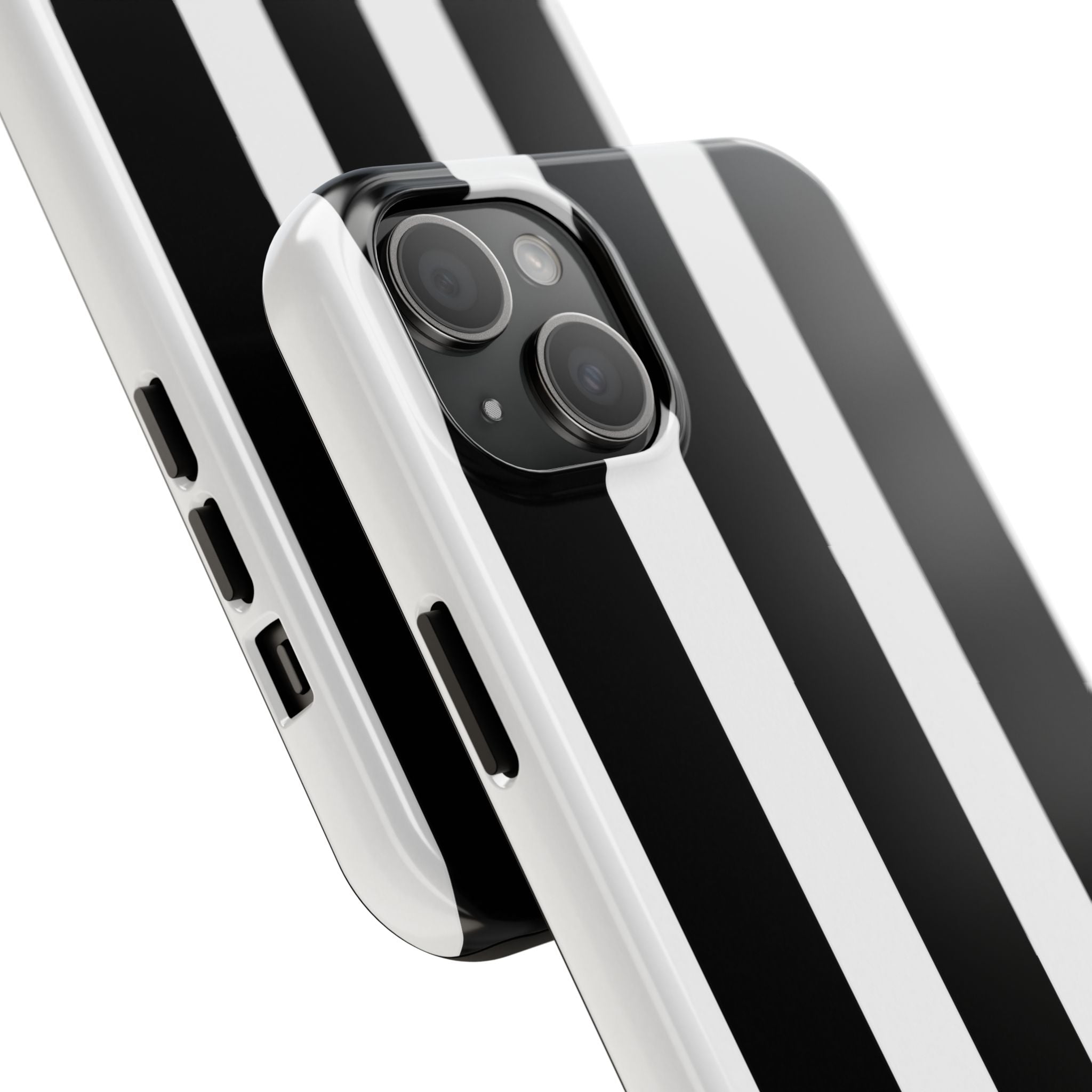 Black & White Bold Stripe Phone Case — Tough Protective Cover