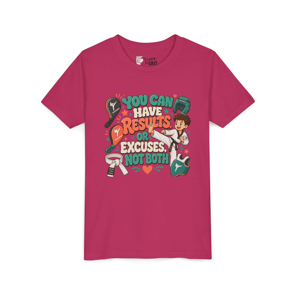 You Can Have Results Or Excuses Not Both Youth Tee | Motivational Kid Shirt