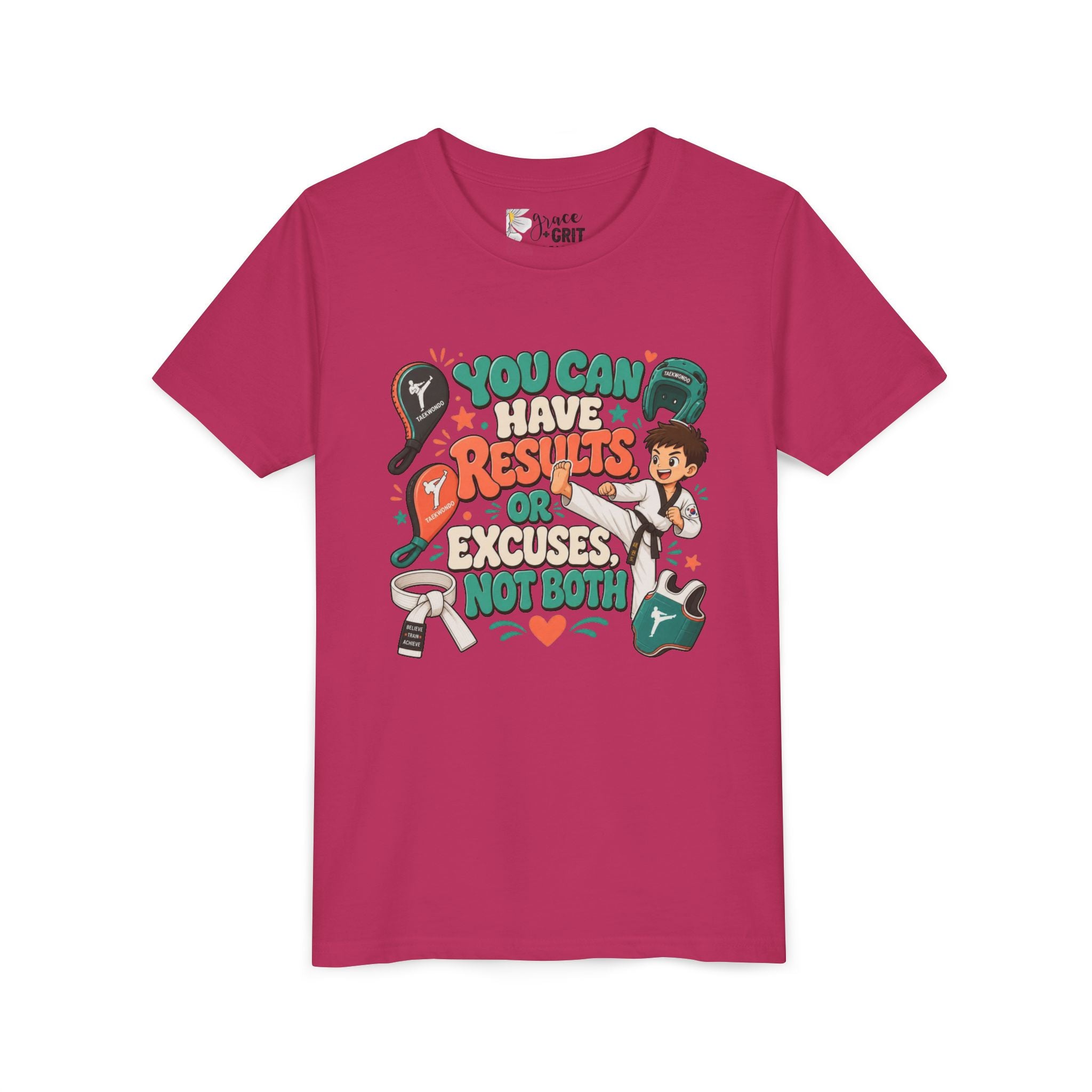 You Can Have Results Or Excuses Not Both Youth Tee | Motivational Kid Shirt