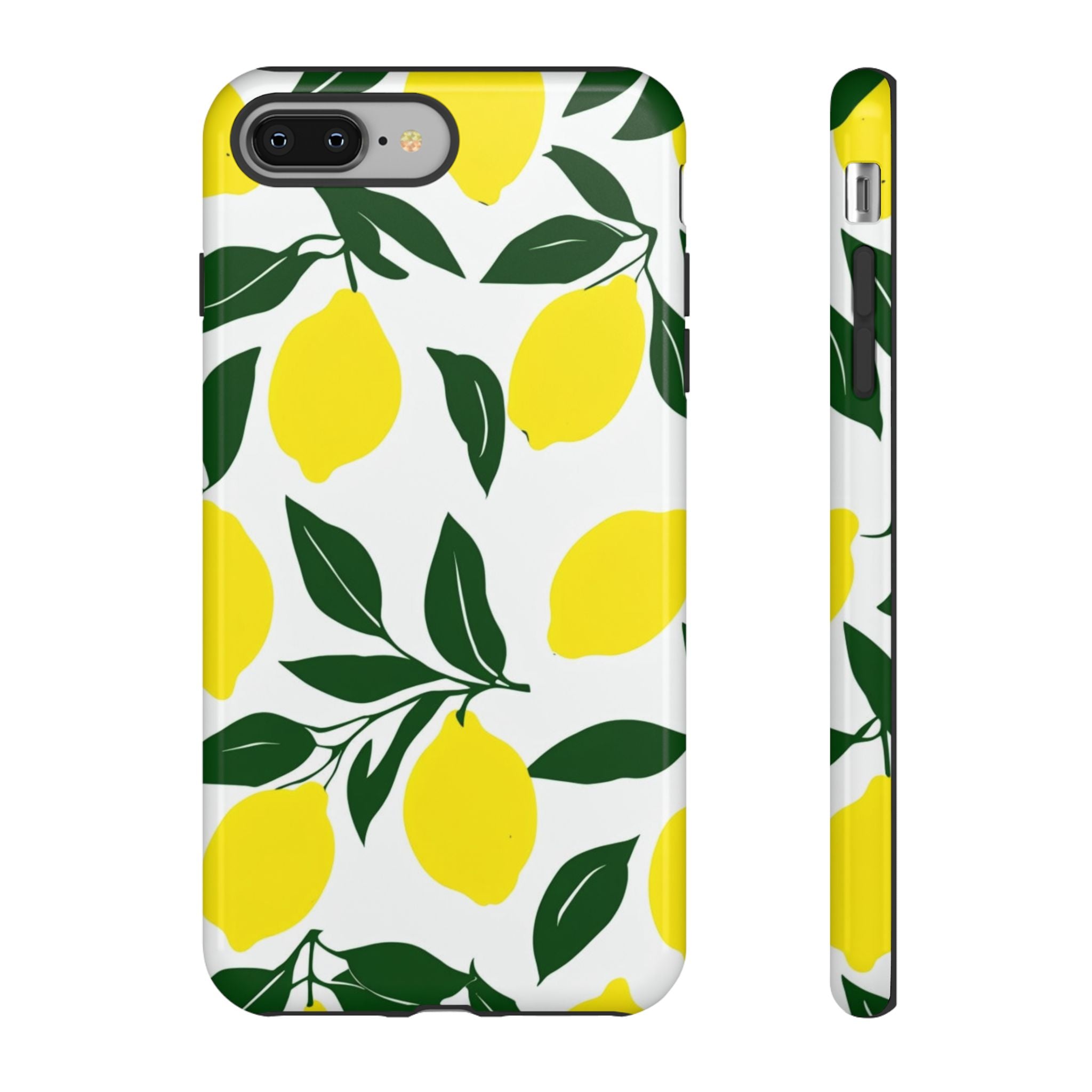 Lemon Pattern Tough Phone Case — Bright Citrus Protective Cover
