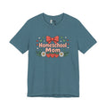 Homeschool Mom T-Shirt – Floral Strawberry Design with Bow