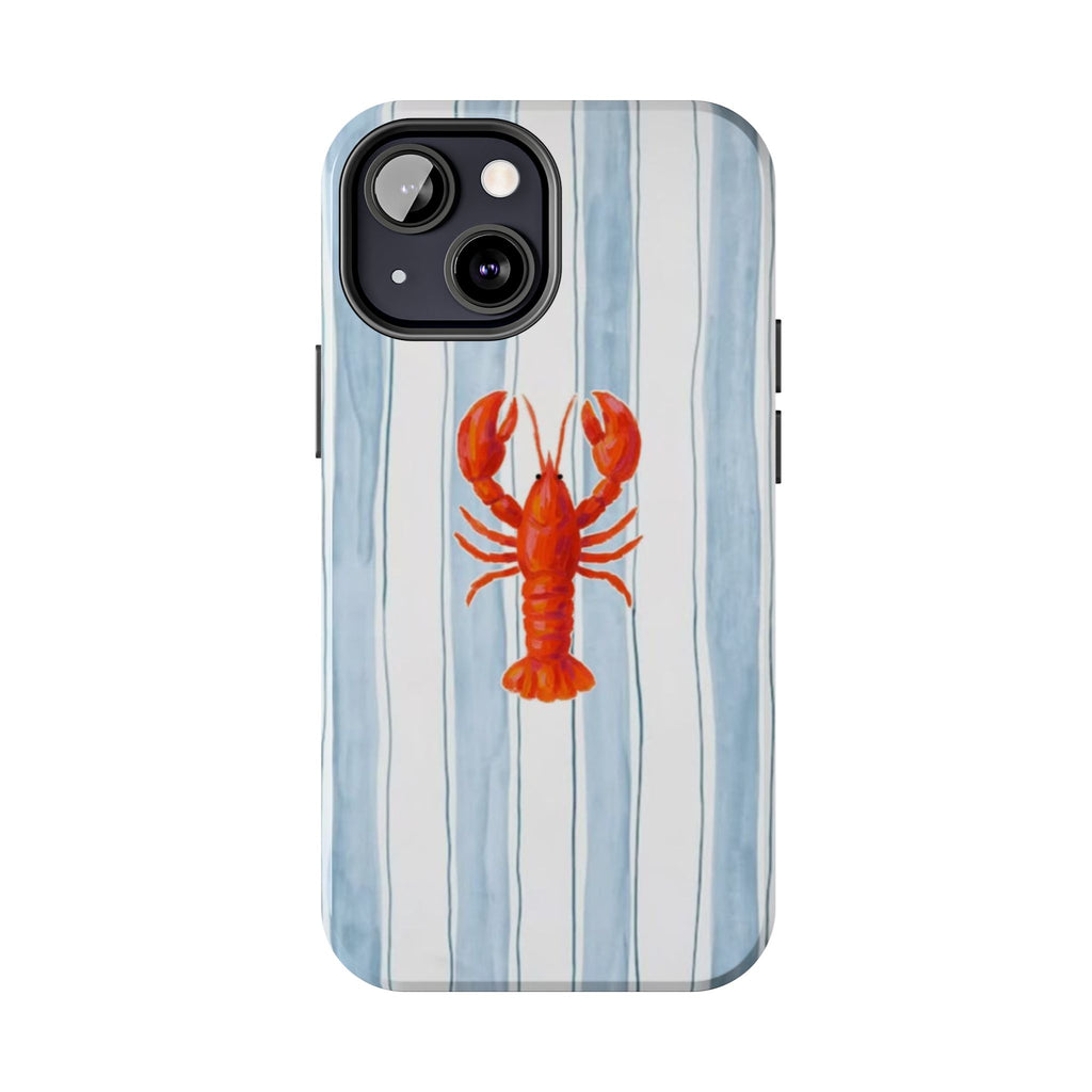 Lobster Stripe Tough Phone Case — Coastal Nautical Protective Cover