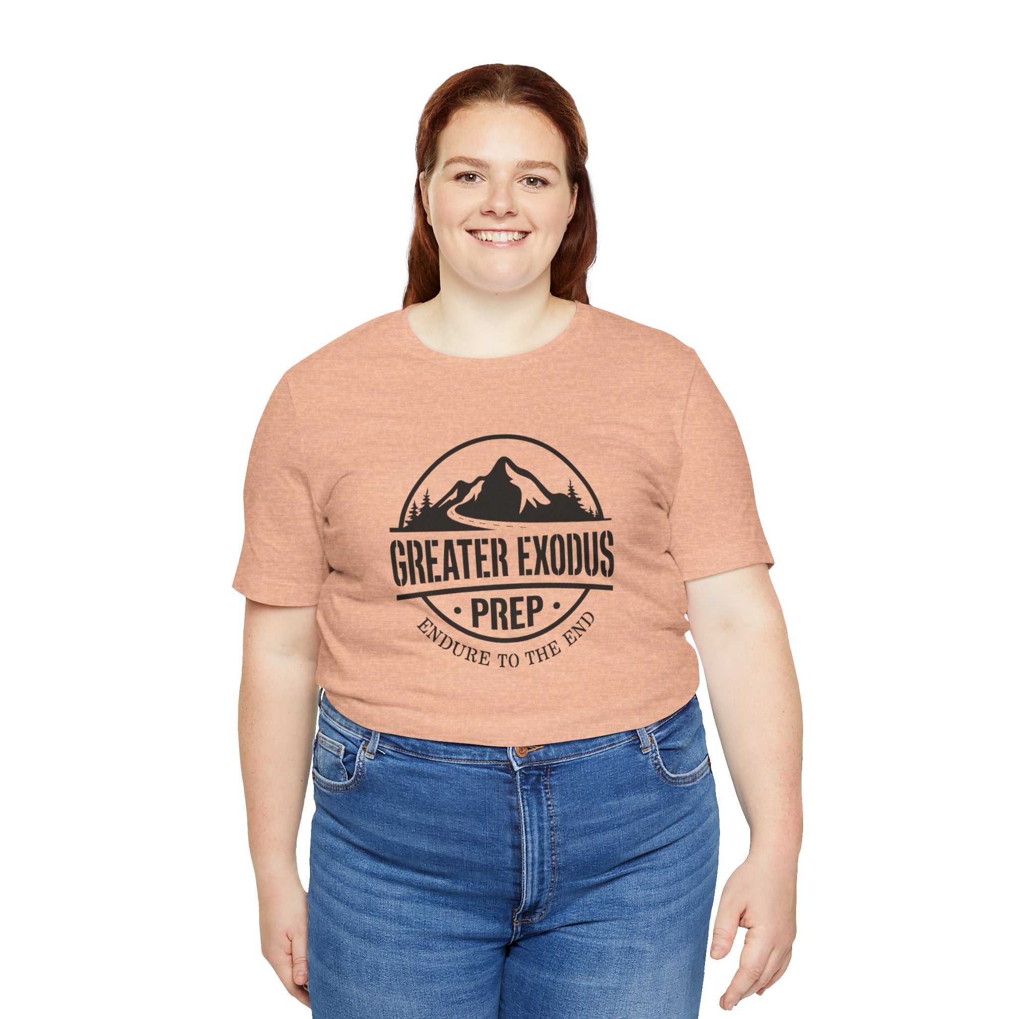 Greater Exodus Prep T-Shirt — Mountain Logo “Endure to the End” Adventure Tee