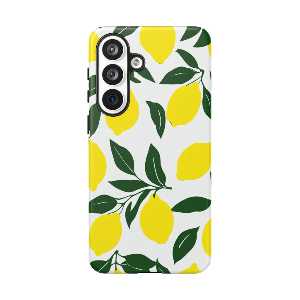 Lemon Pattern Tough Phone Case — Bright Citrus Protective Cover