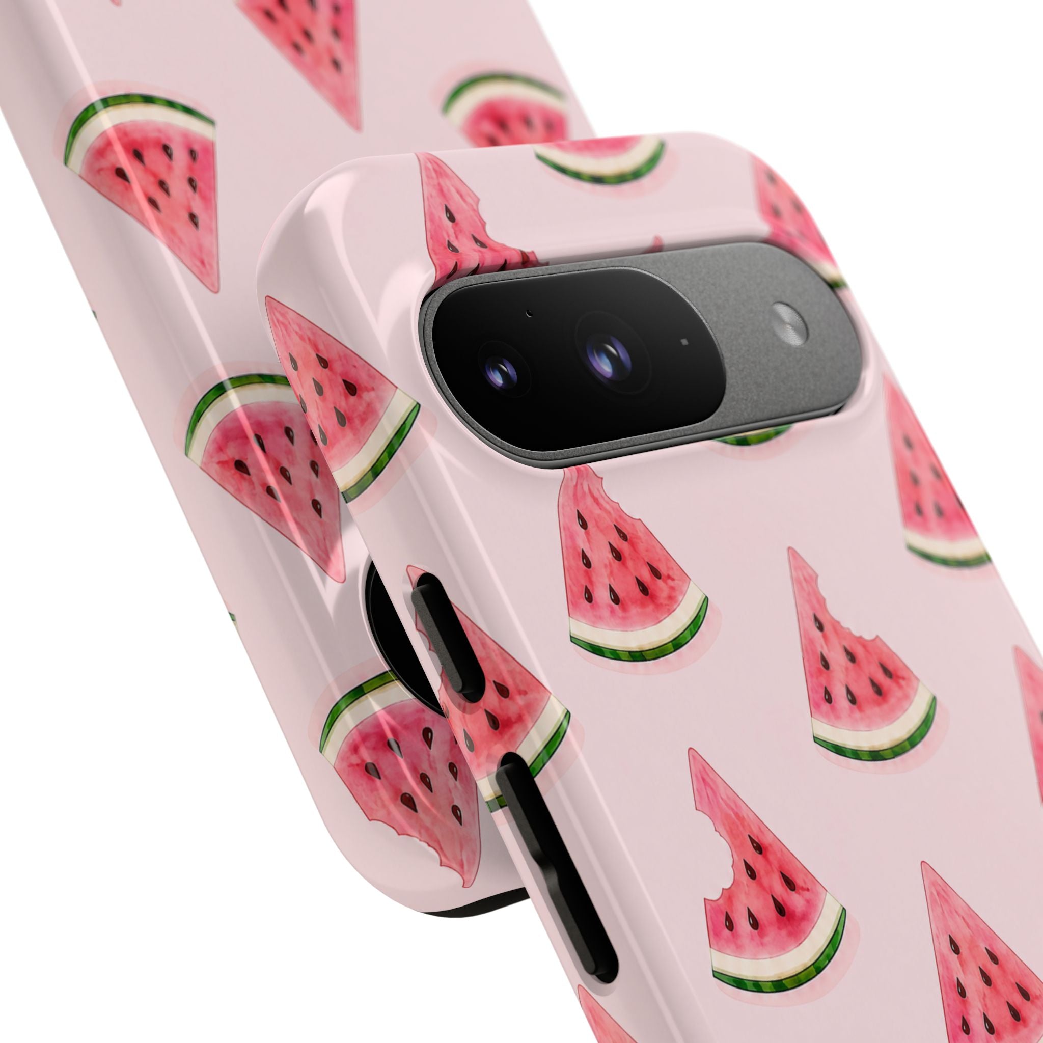 Watermelon Pattern Tough Phone Case — Pink Fruit Slice Protective Case