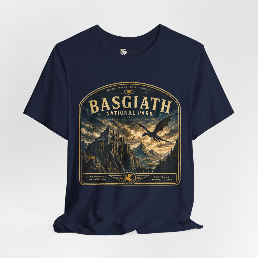 Basgiath National Park Graphic Tee – Vintage Mountain Adventure T-Shirt