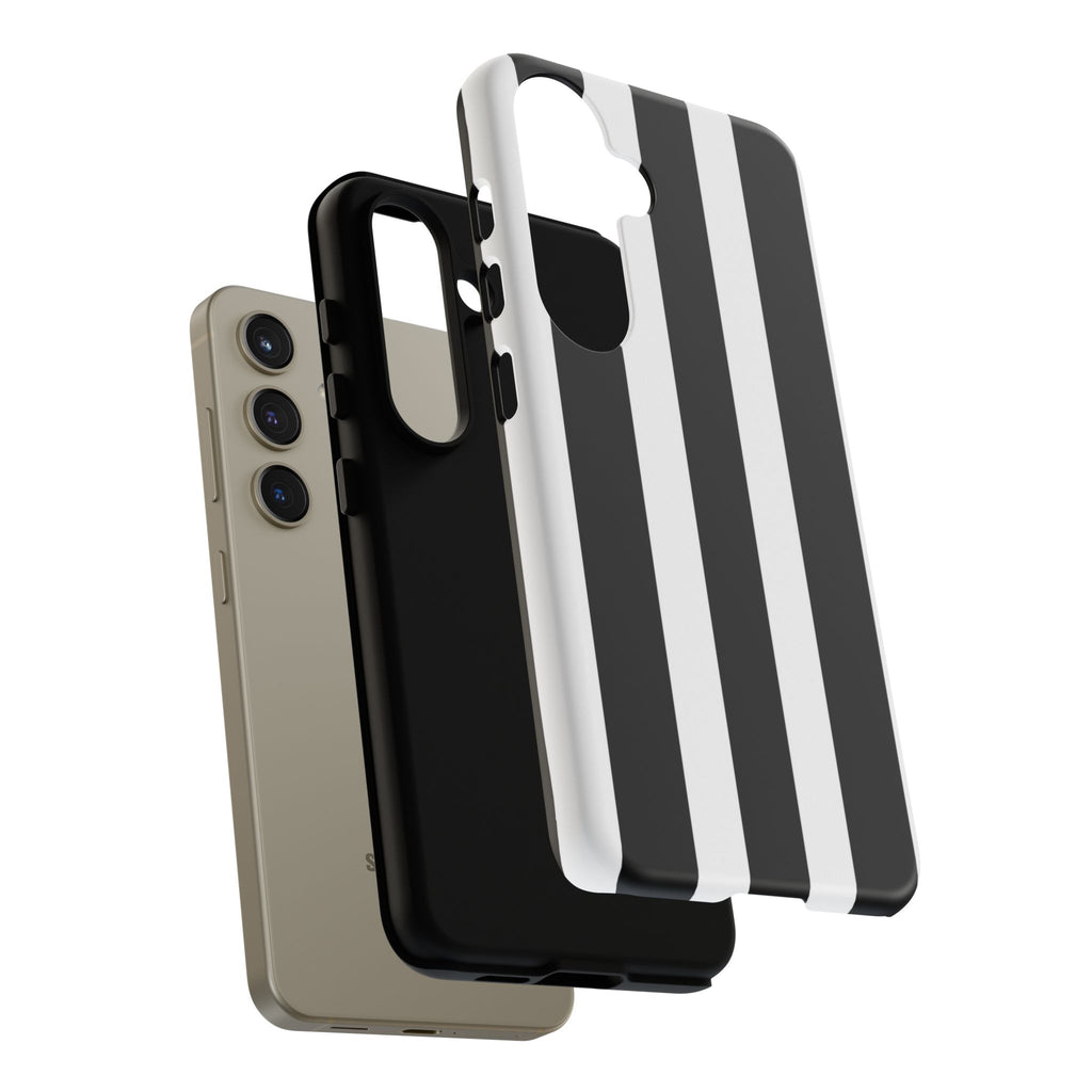 Black & White Vertical Stripe Phone Case — Tough Protective iPhone Cover