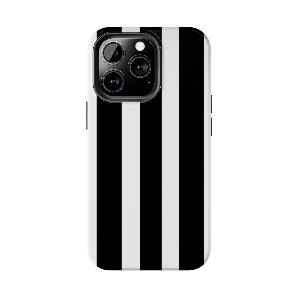 Black & White Bold Stripe Phone Case — Tough Protective Cover