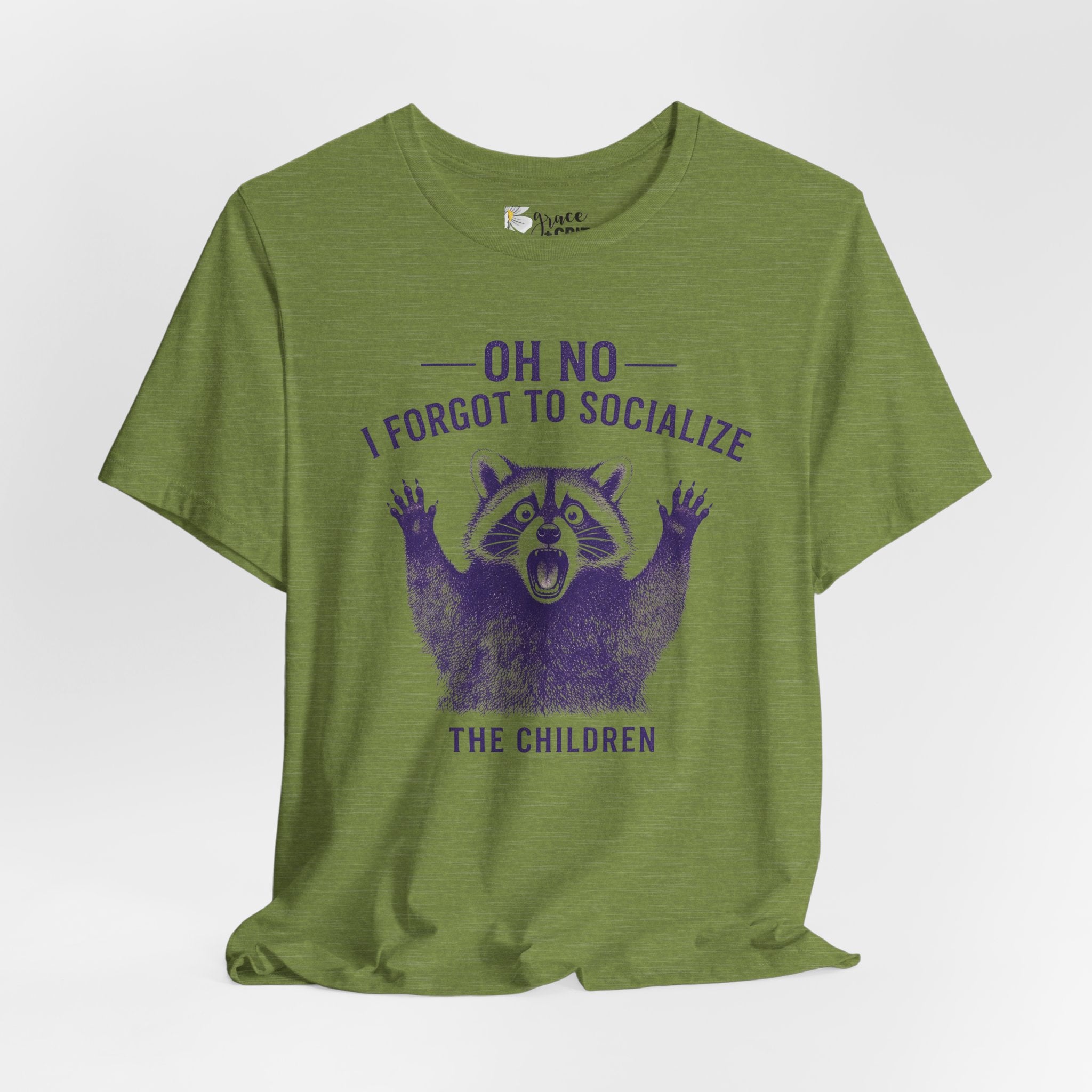 Oh No I Forgot To Socialize The Children T-Shirt — Funny Raccoon Graphic Tee