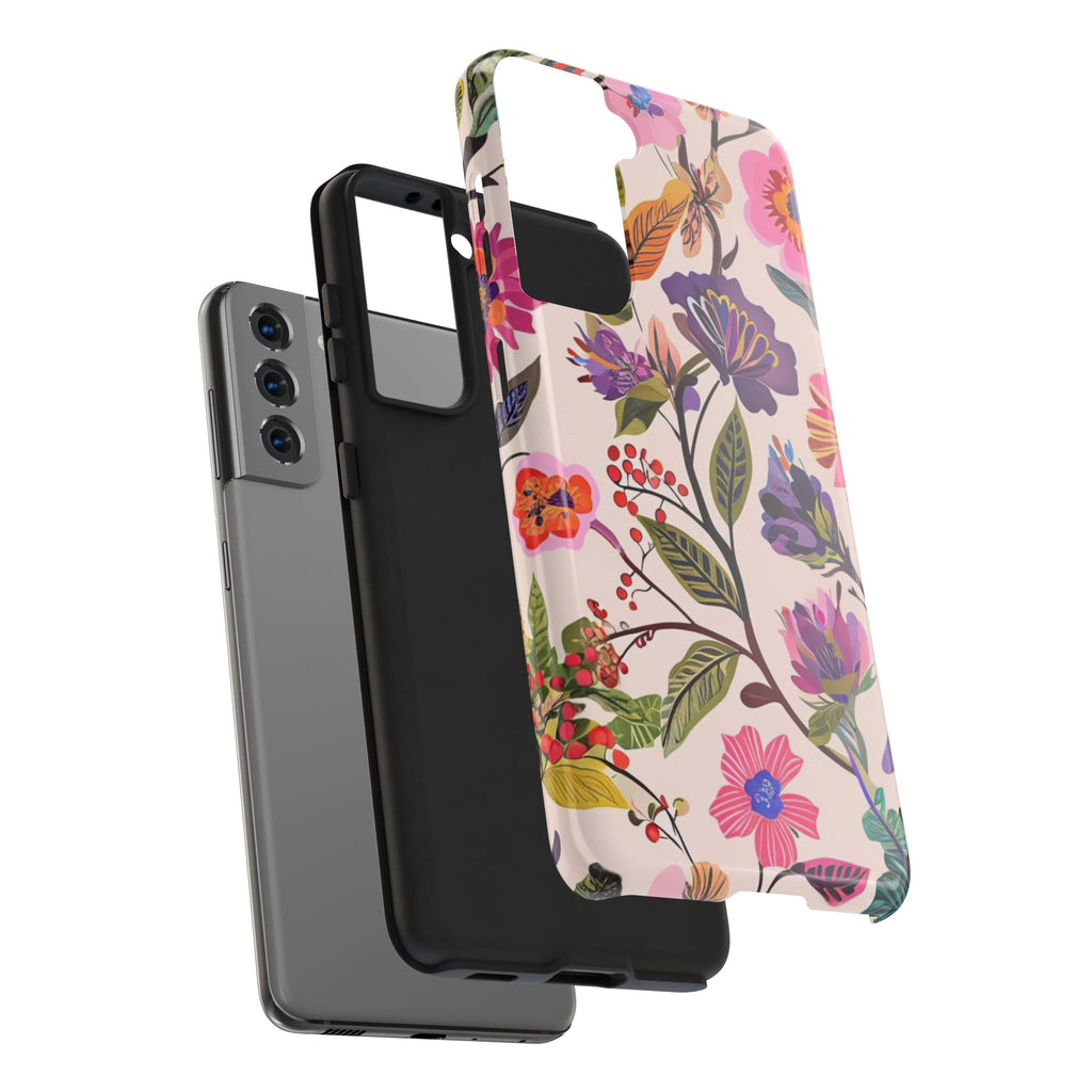 Floral Tough Phone Case – Colorful Botanical Flower Design
