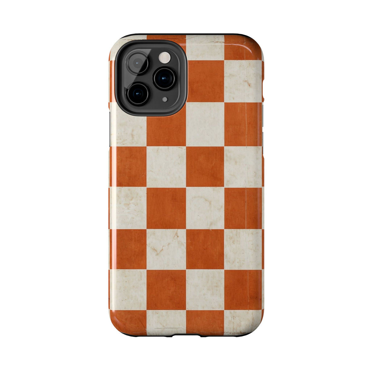 Orange and Cream Checkerboard Tough Phone Case