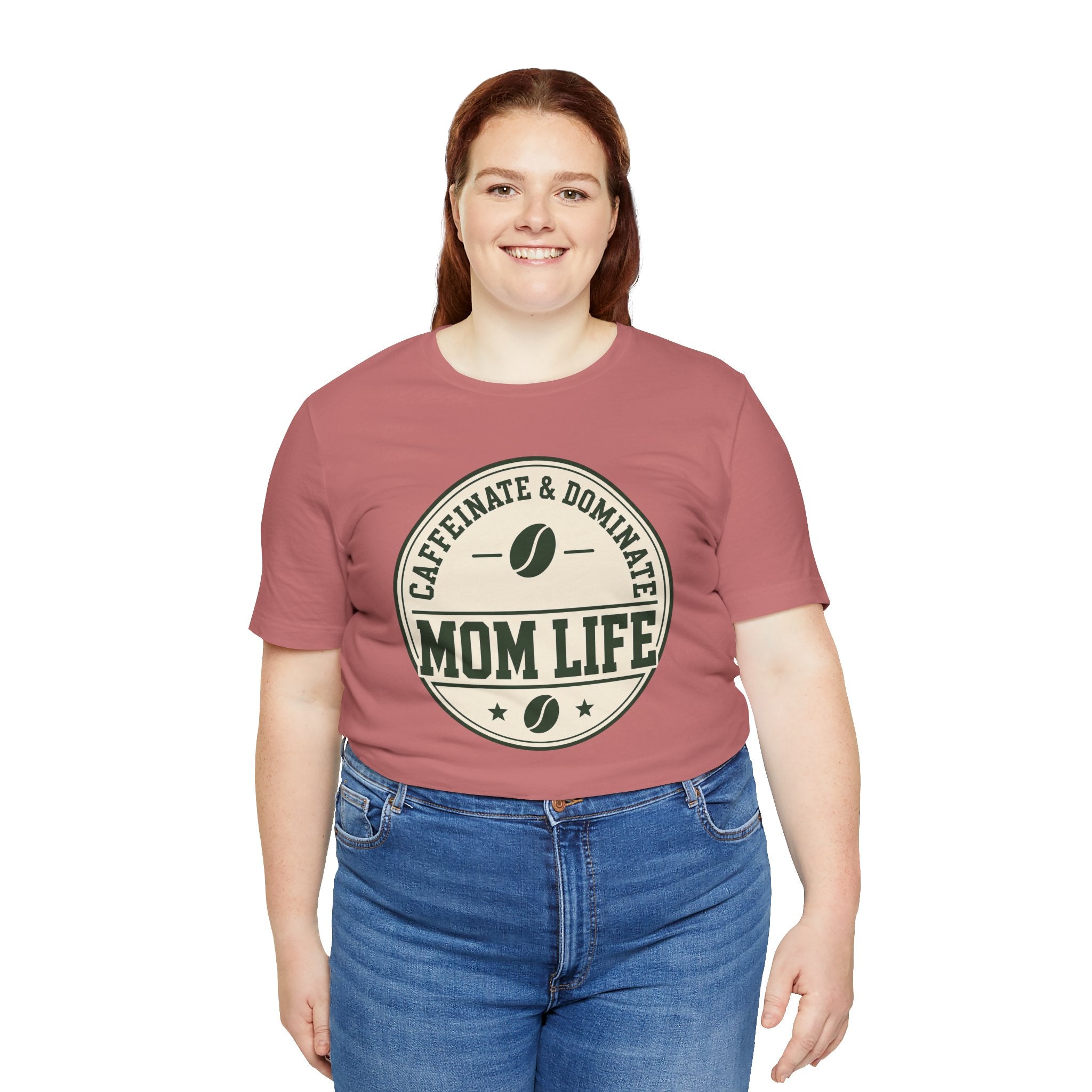 Mom Life T‑Shirt – "Caffeinate & Dominate" Coffee Mom Tee