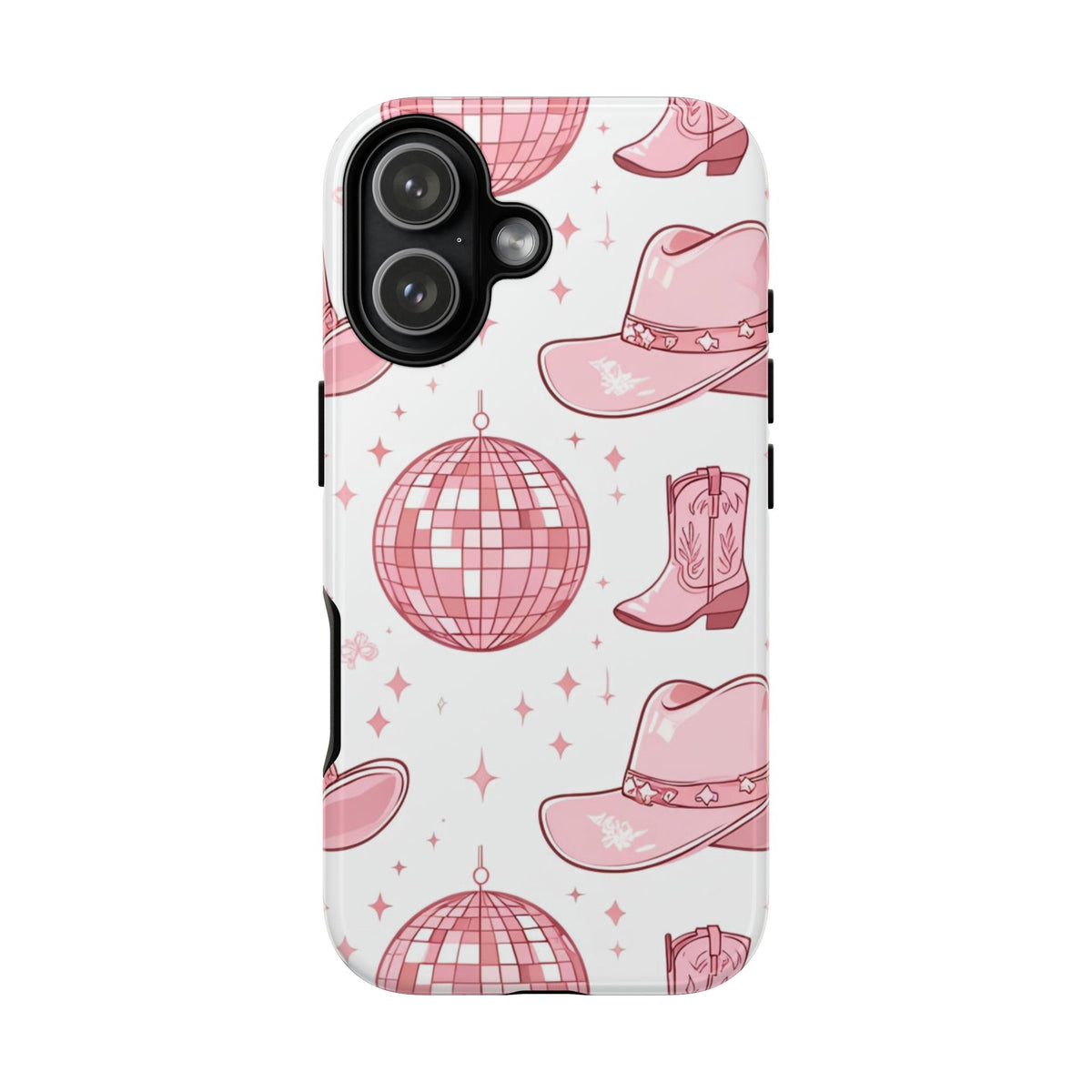 Pink Cowboy Boots & Disco Balls Tough Phone Case