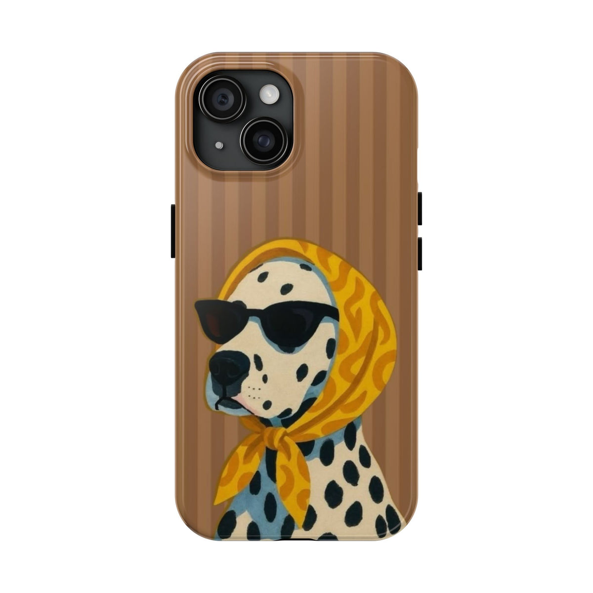 Dalmatian in Scarf Tough Phone Case — Retro Dog Print Protective Cover