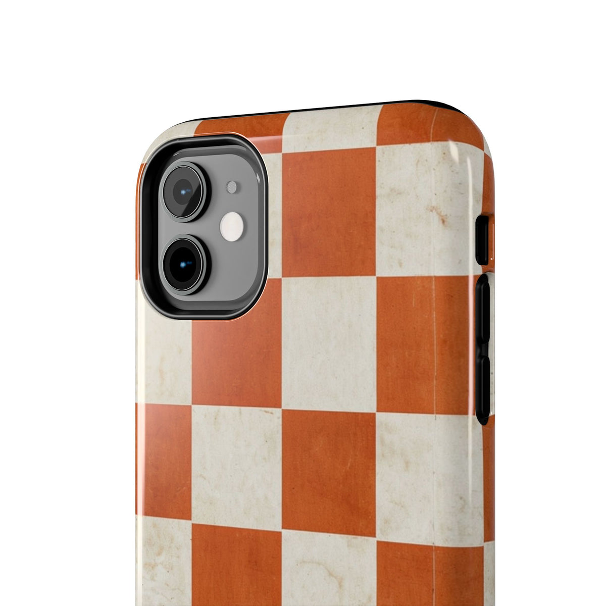 Orange and Cream Checkerboard Tough Phone Case