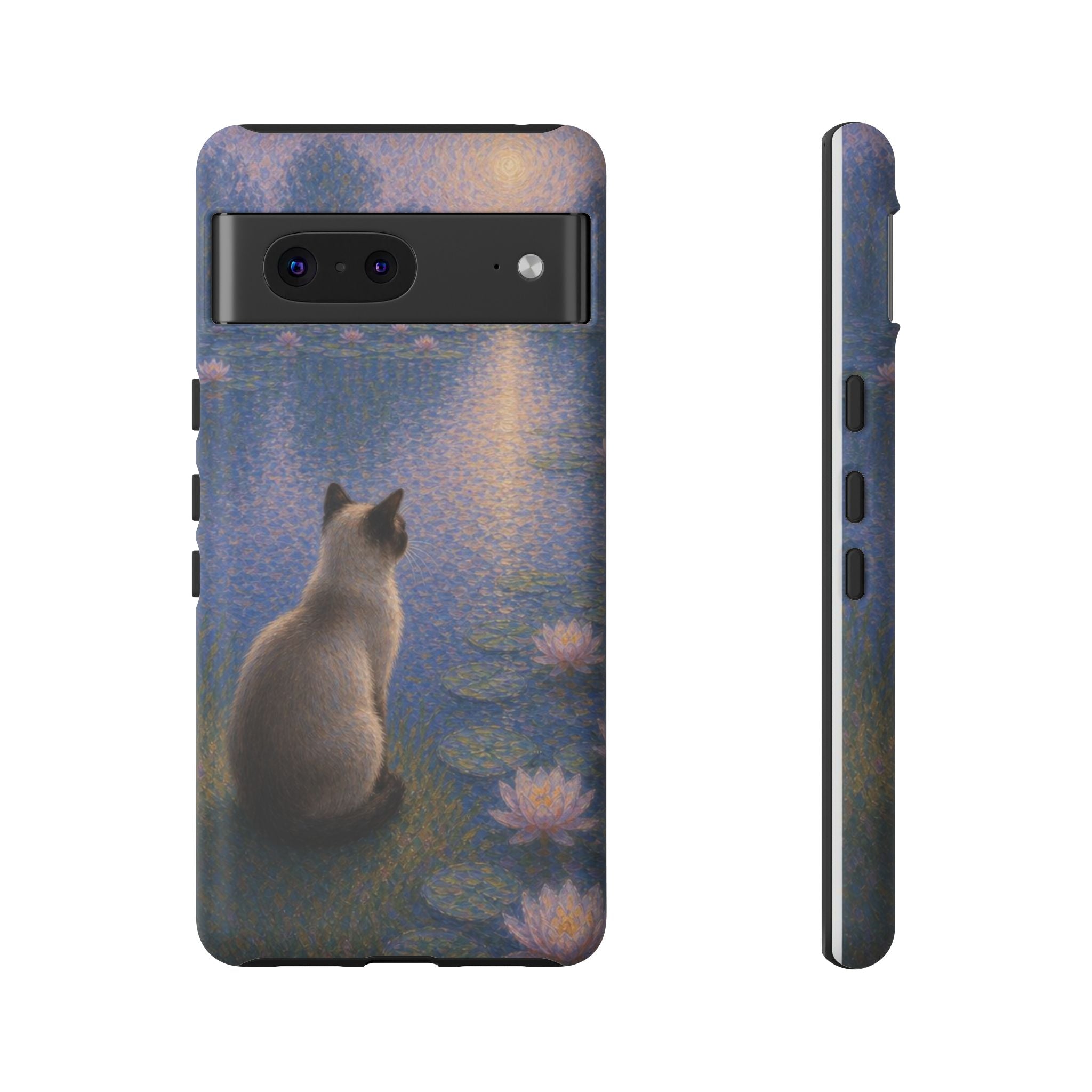 Cat Moonlight Phone Case — Serene Siamese by Lily Pond