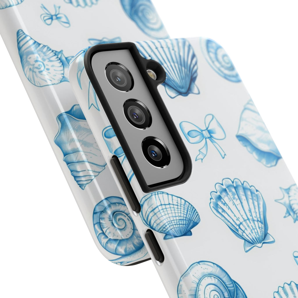 Seashell Blue Tough Phone Case – Coastal Shell Pattern Protective Cover