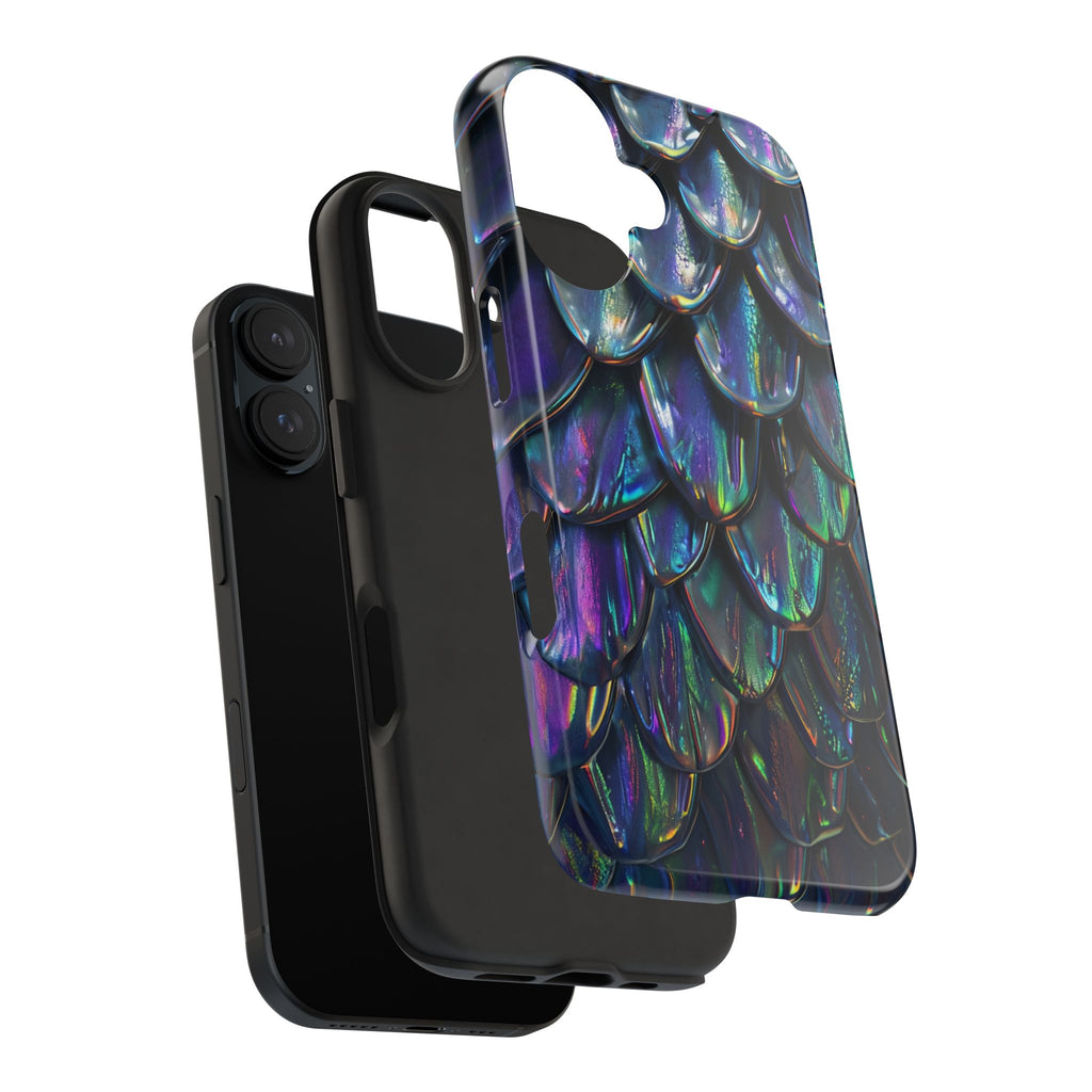 Holographic Mermaid Scale Tough Phone Case — Iridescent Protective Phone Cover