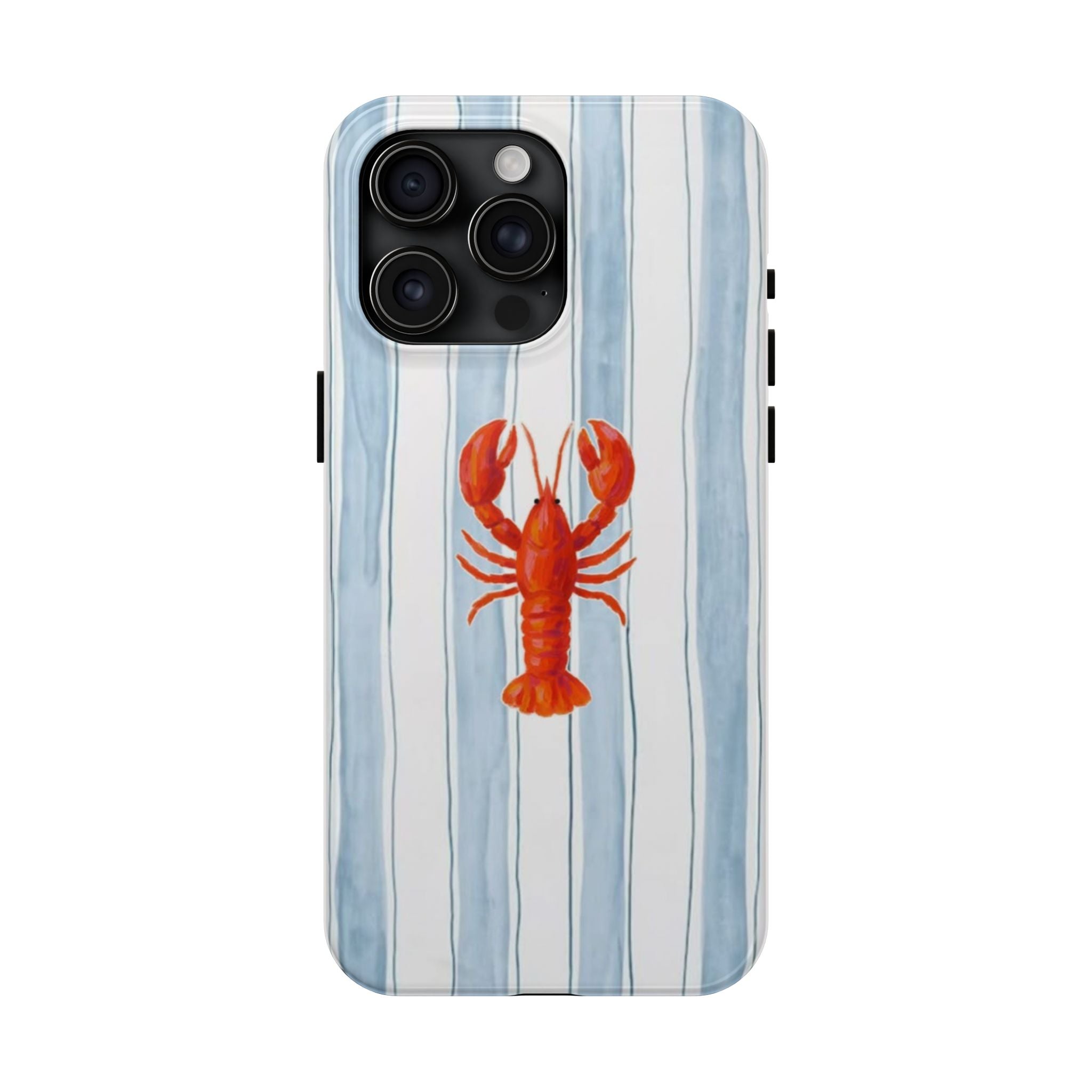 Lobster Stripe Tough Phone Case — Coastal Nautical Protective Cover
