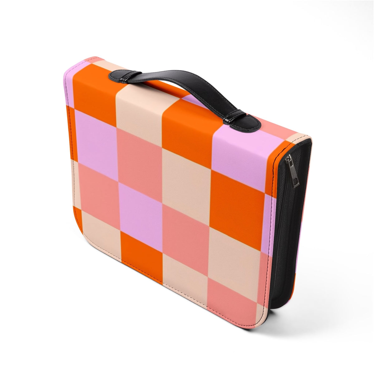 Pastel Checkerboard Bible Cover – Colorful Christian Scripture Case