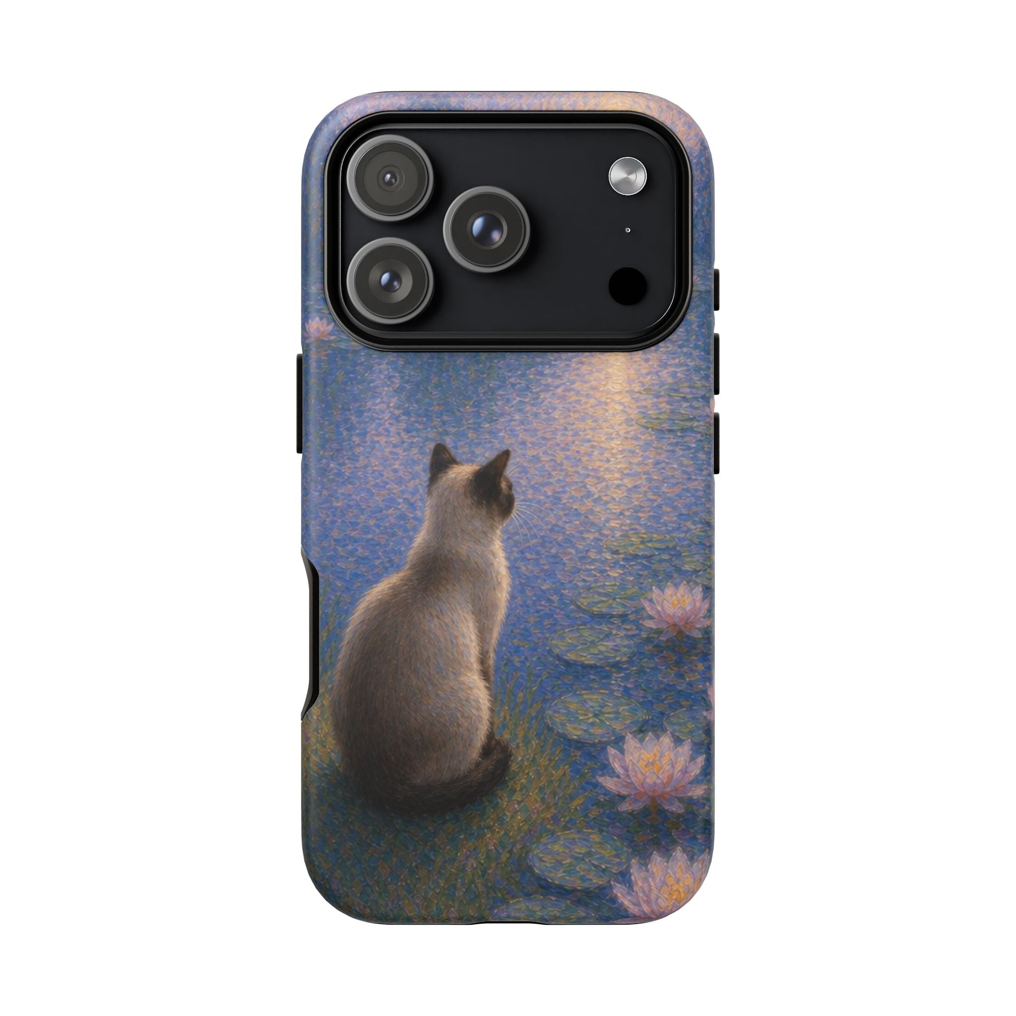 Cat Moonlight Phone Case — Serene Siamese by Lily Pond