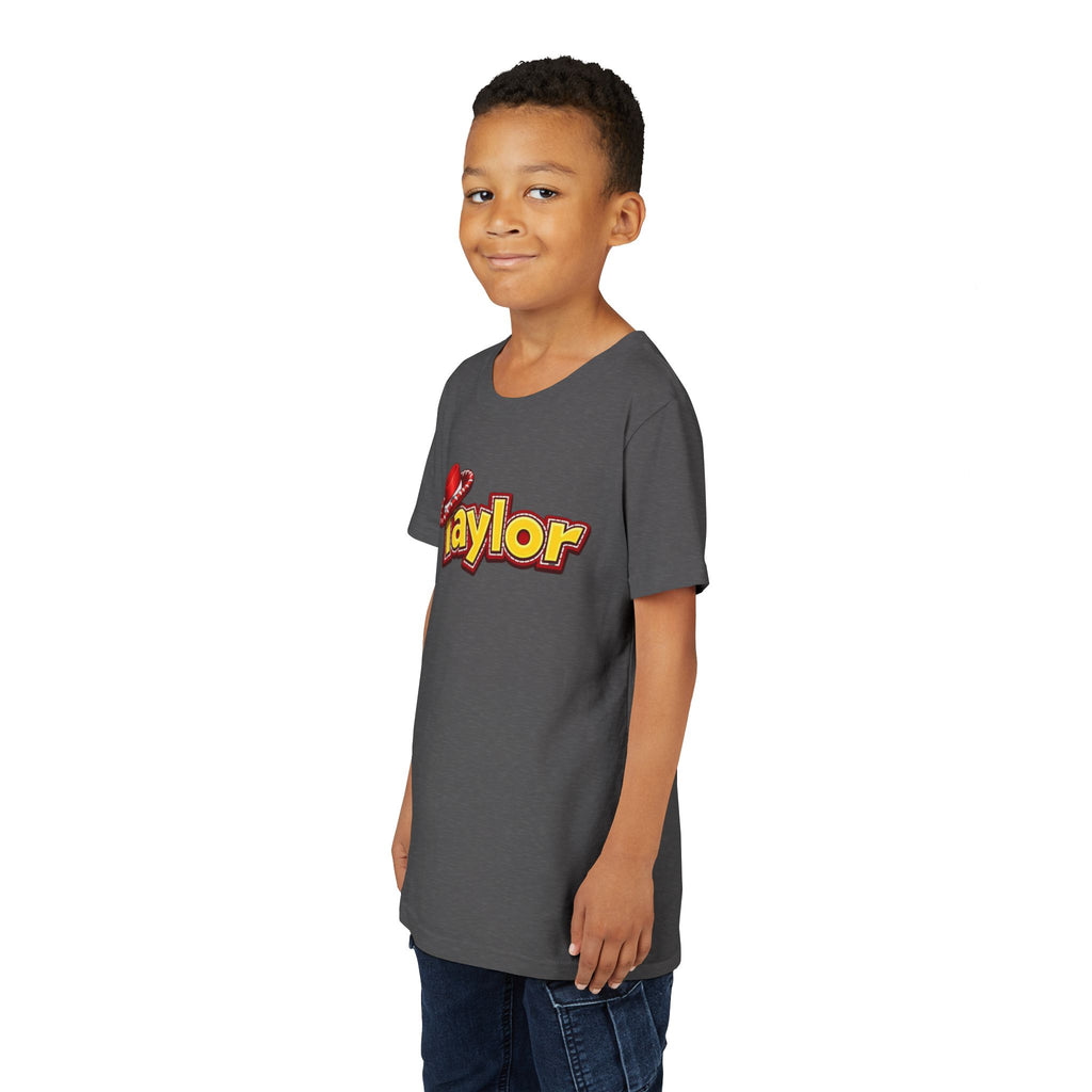Taylor Kids Tee — Playful Name Shirt with Cowboy Hat Graphic