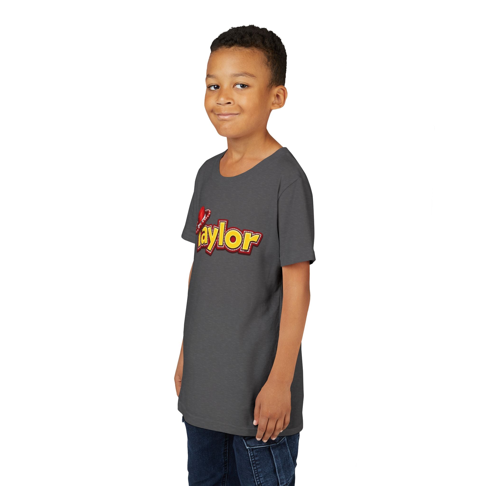 Taylor Kids Tee — Playful Name Shirt with Cowboy Hat Graphic