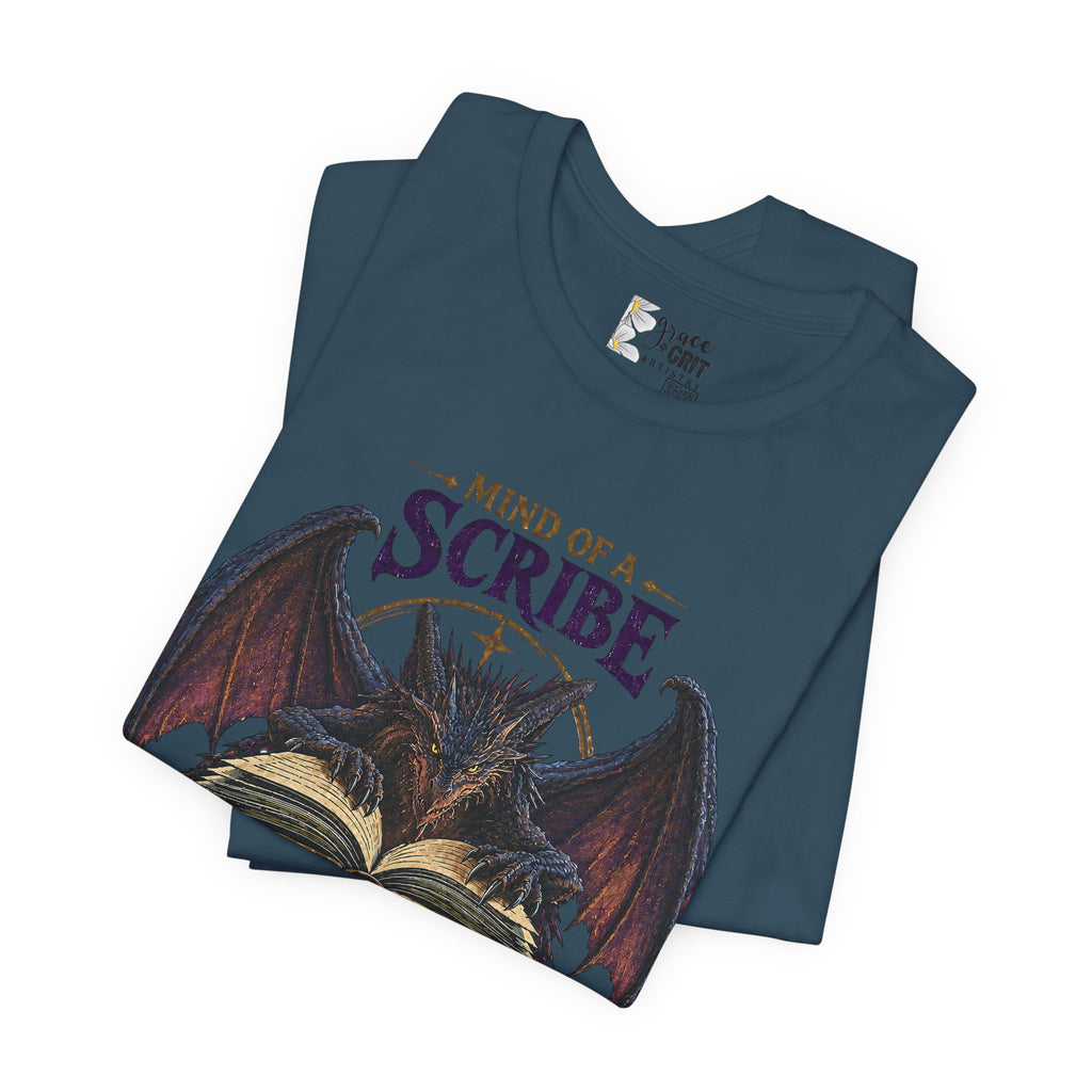 Scribe Dragon Rider T-Shirt — "Mind of a Scribe, Heart of a Dragon Rider" Fantasy Tee
