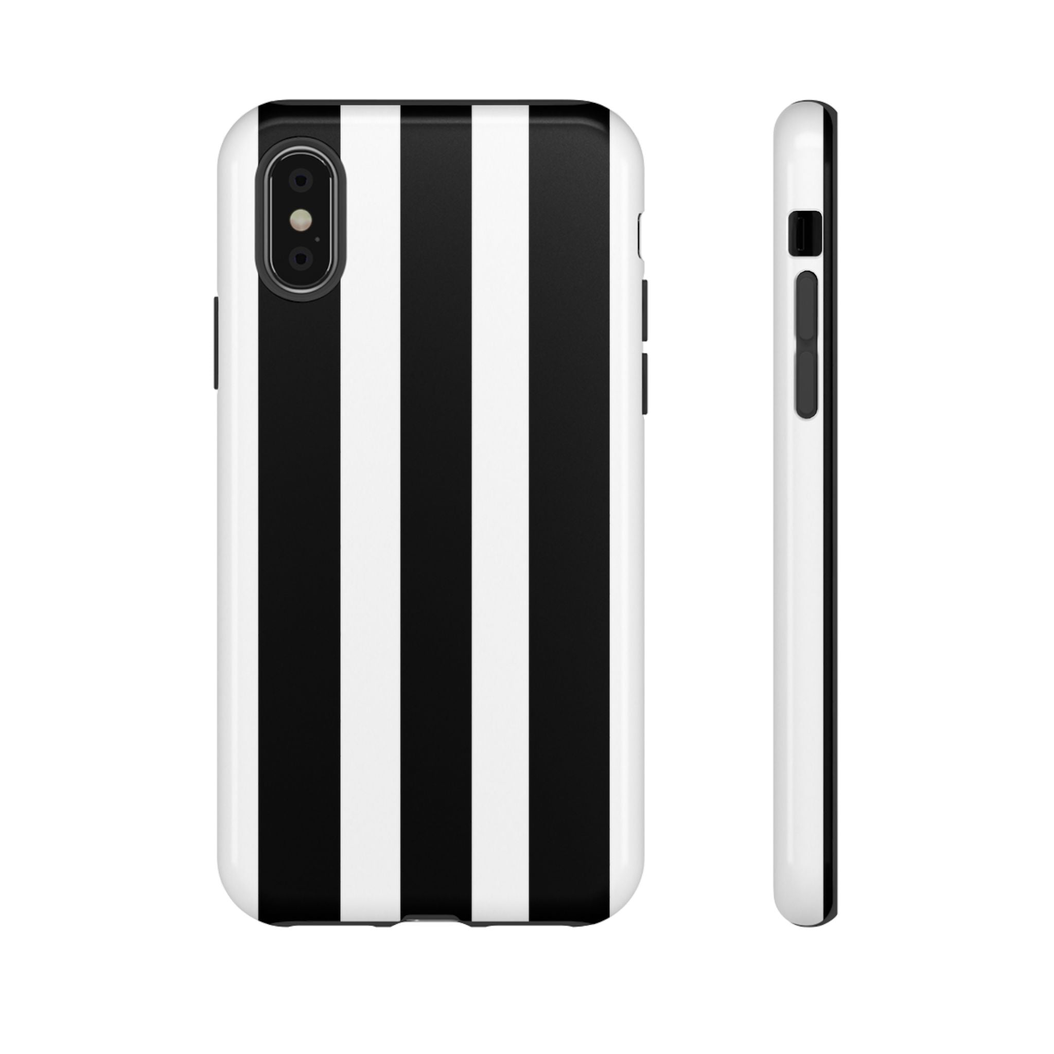 Black & White Vertical Stripe Phone Case — Tough Protective iPhone Cover