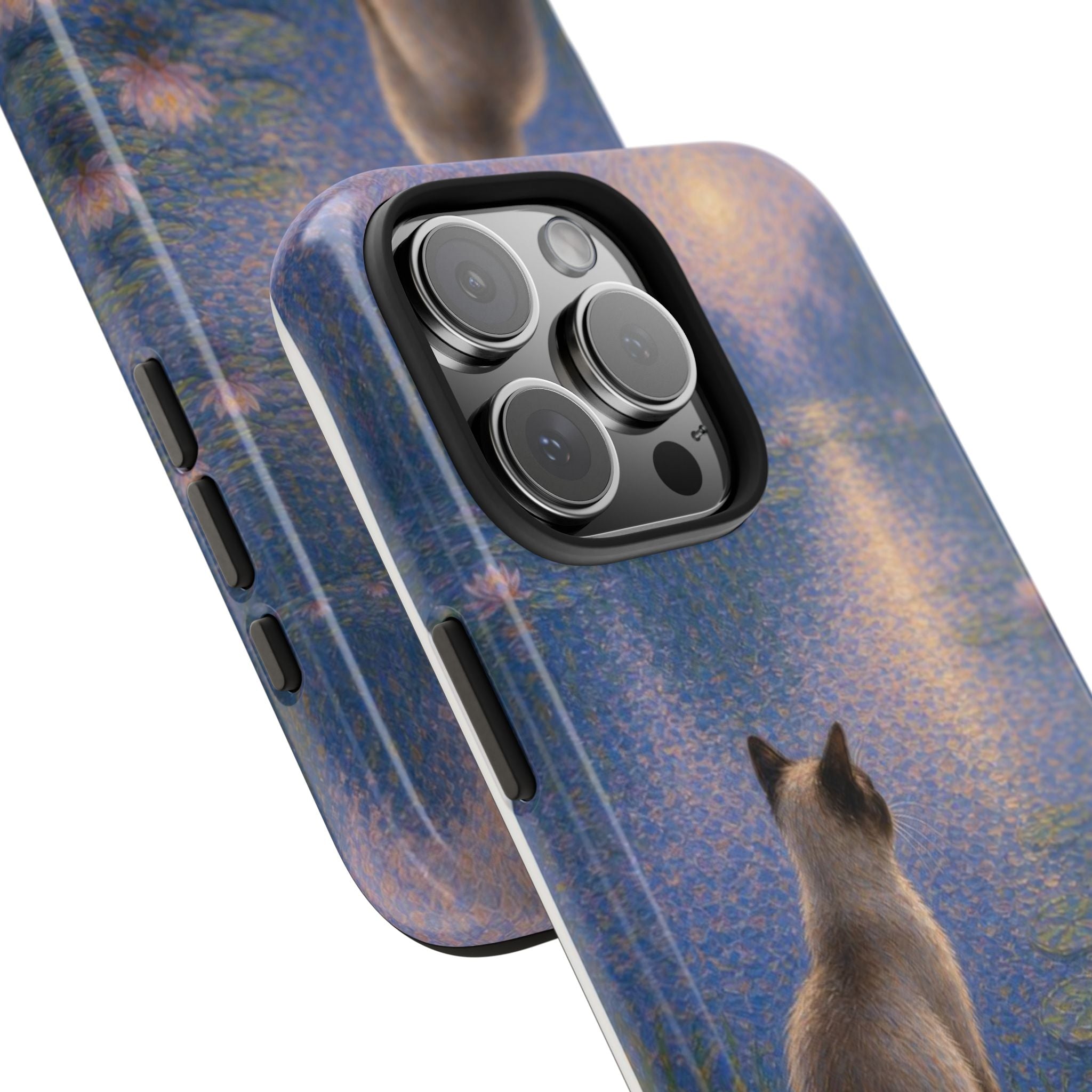 Siamese Cat by Moonlight Tough Phone Case – Waterlily Dream Protective Cover