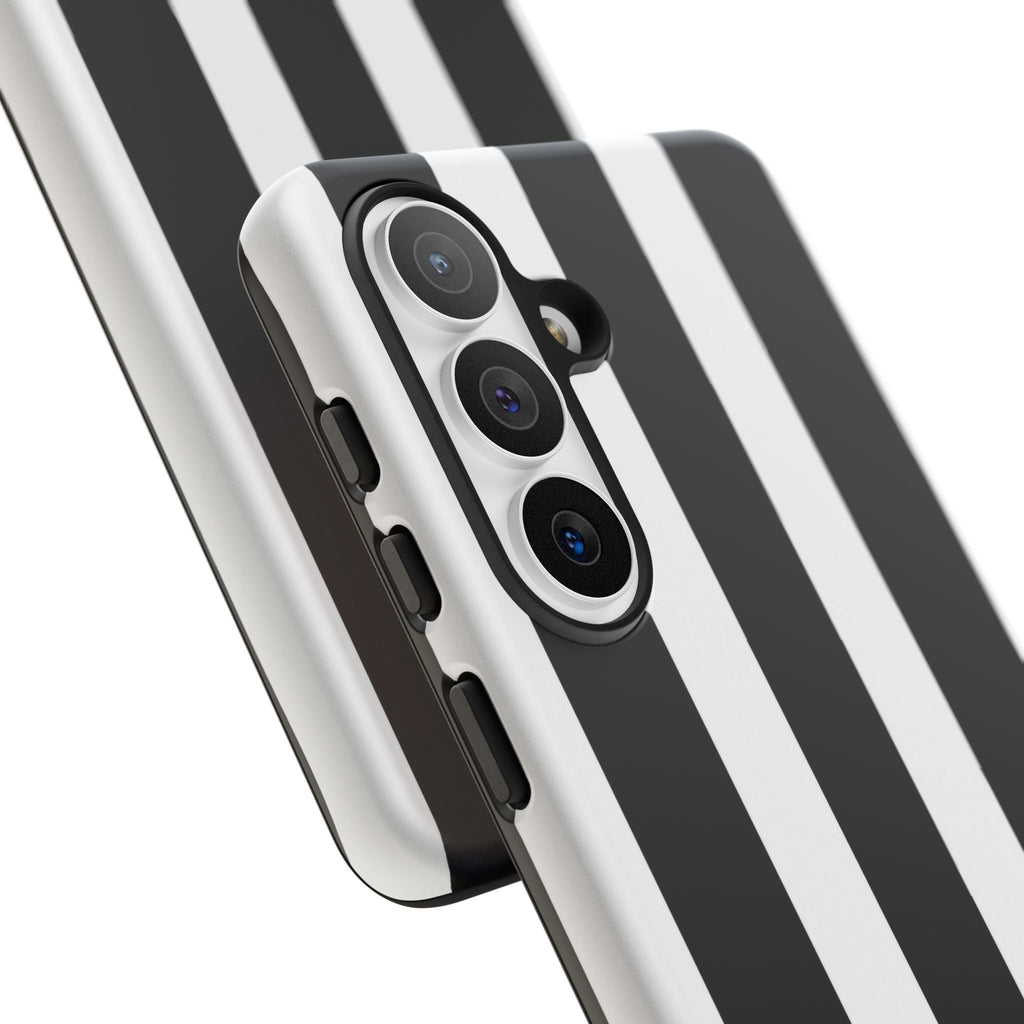 Black & White Vertical Stripe Phone Case — Tough Protective iPhone Cover