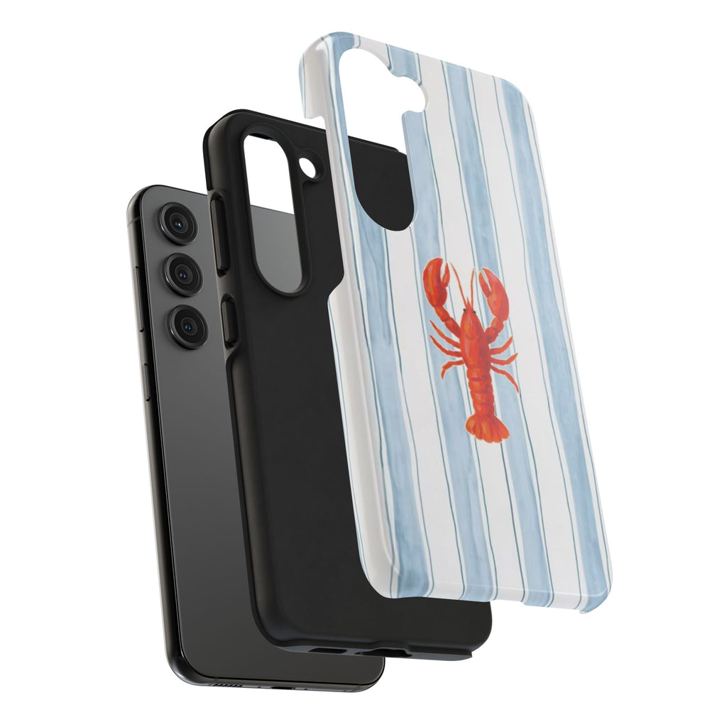 Lobster Stripe Tough Phone Case — Coastal Nautical Protective Cover