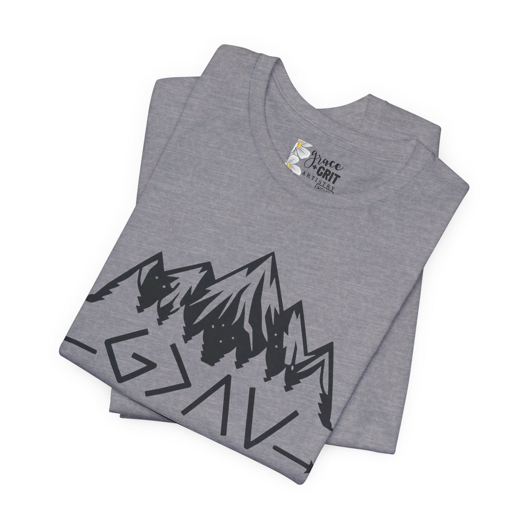 Mountain Camp Tee – Geometric Adventure Graphic T-Shirt