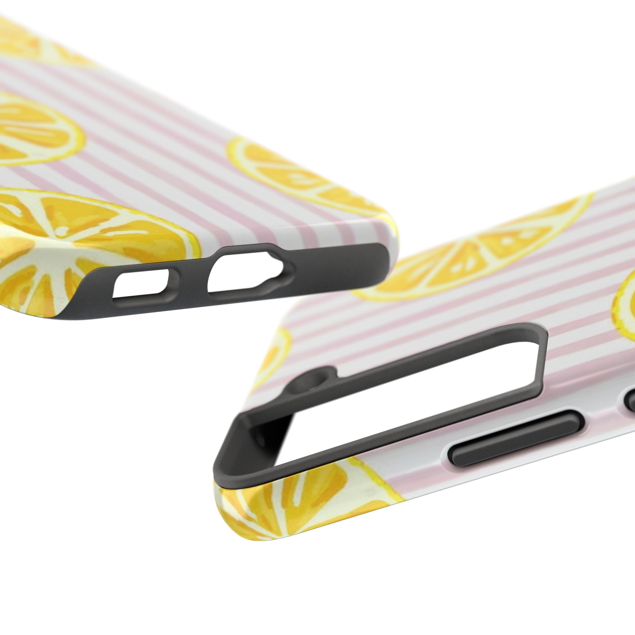 Lemon Slice Tough Phone Case — Pink Stripe Summer Protective Cover