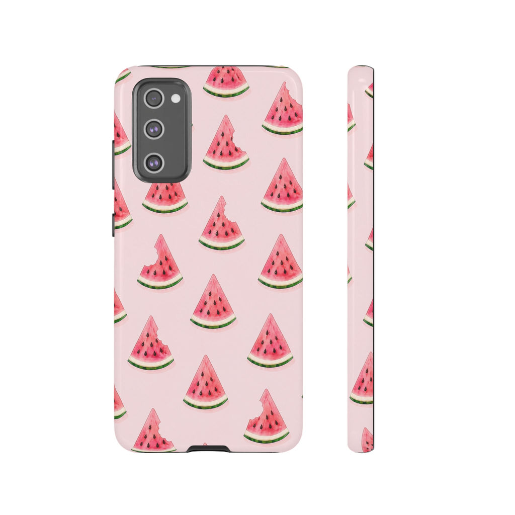Watermelon Pattern Tough Phone Case — Pink Fruit Slice Protective Case