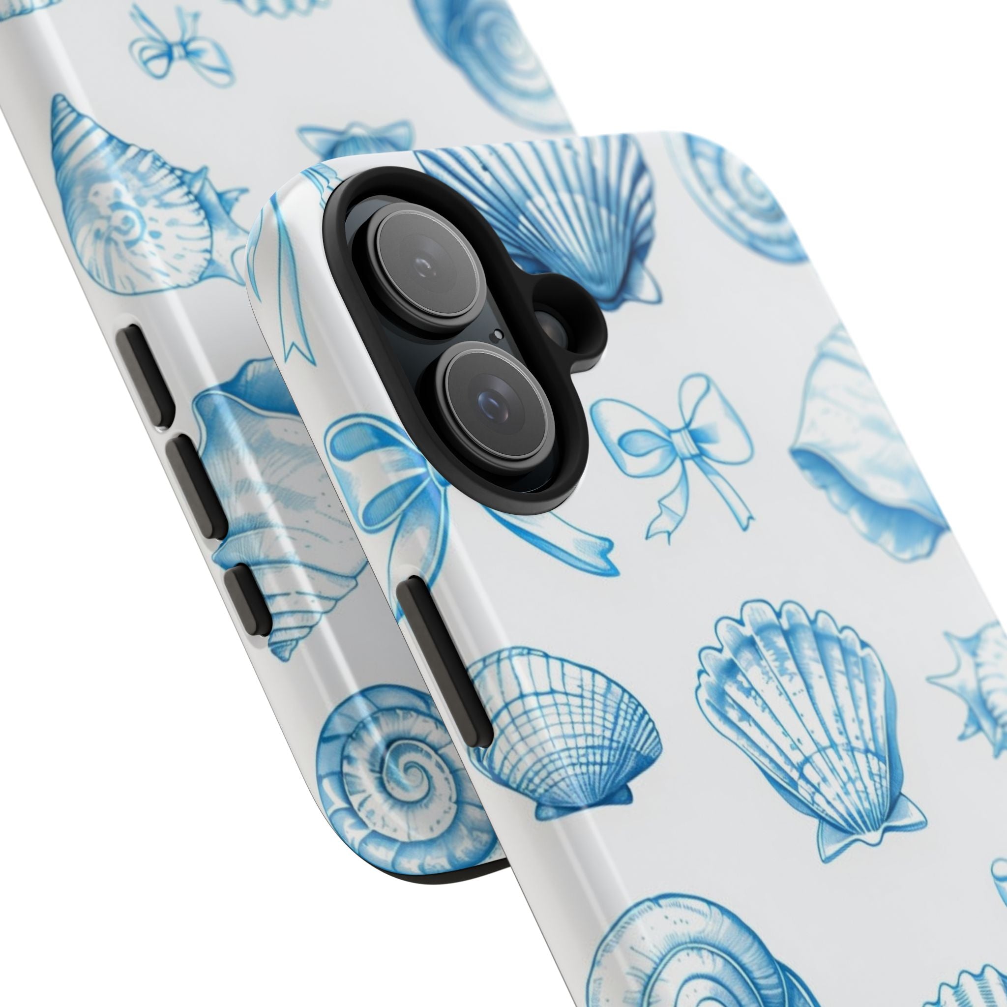 Seashell Blue Tough Phone Case – Coastal Shell Pattern Protective Cover