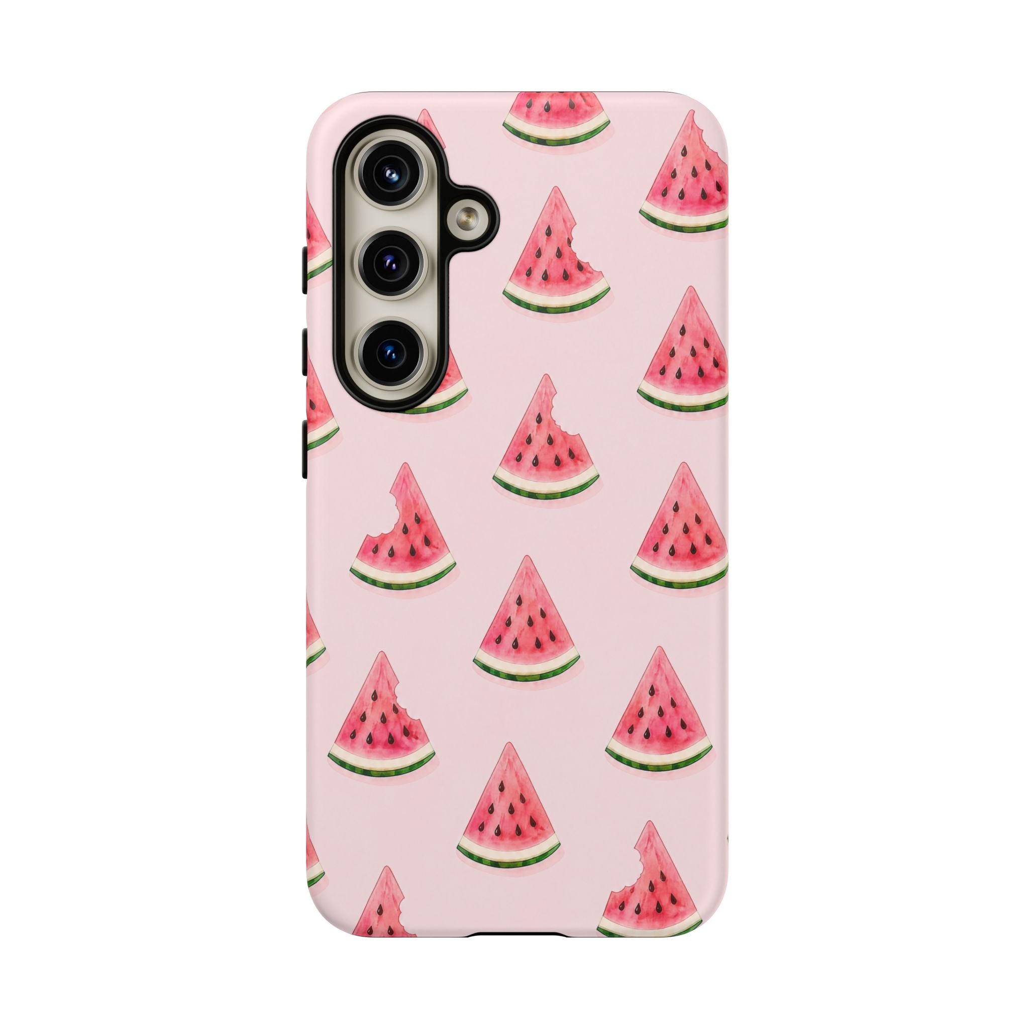Watermelon Pattern Tough Phone Case — Pink Fruit Slice Protective Case