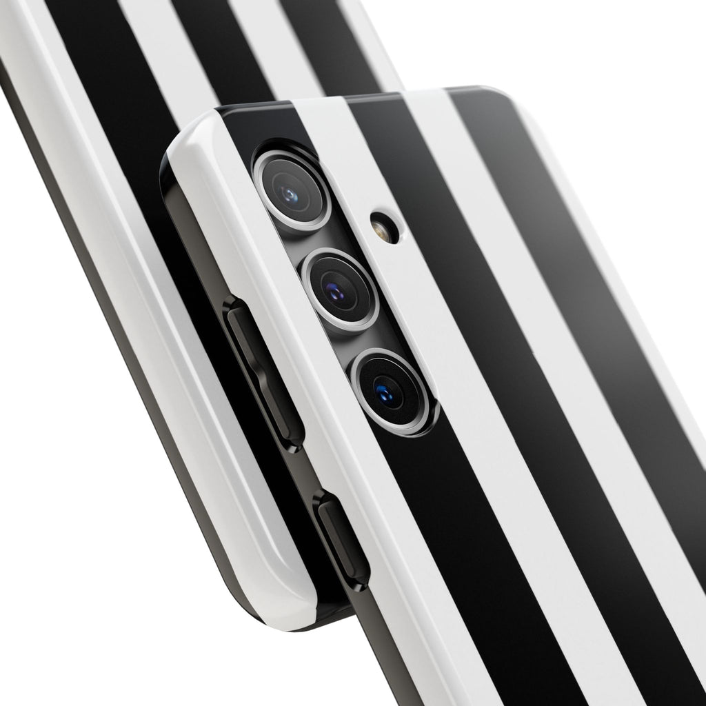 Black & White Bold Stripe Phone Case — Tough Protective Cover