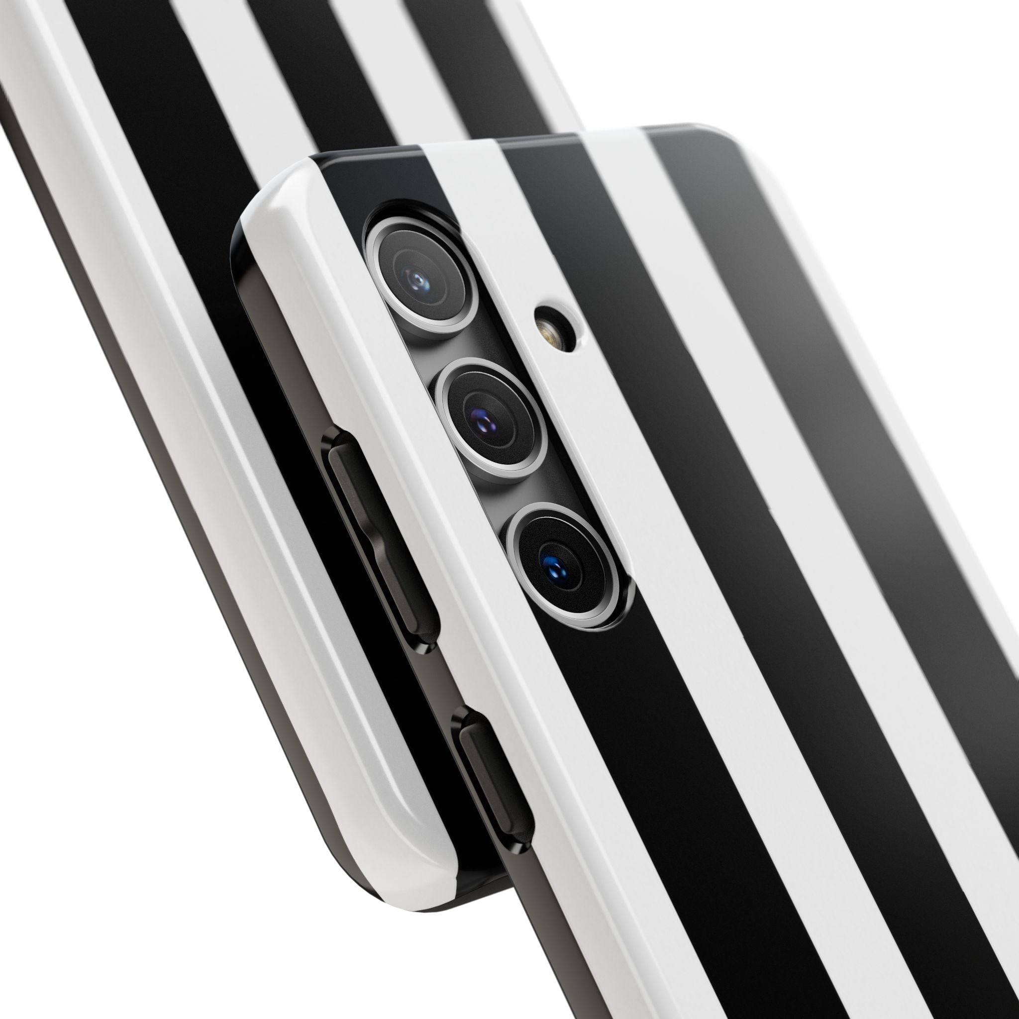 Black & White Bold Stripe Phone Case — Tough Protective Cover