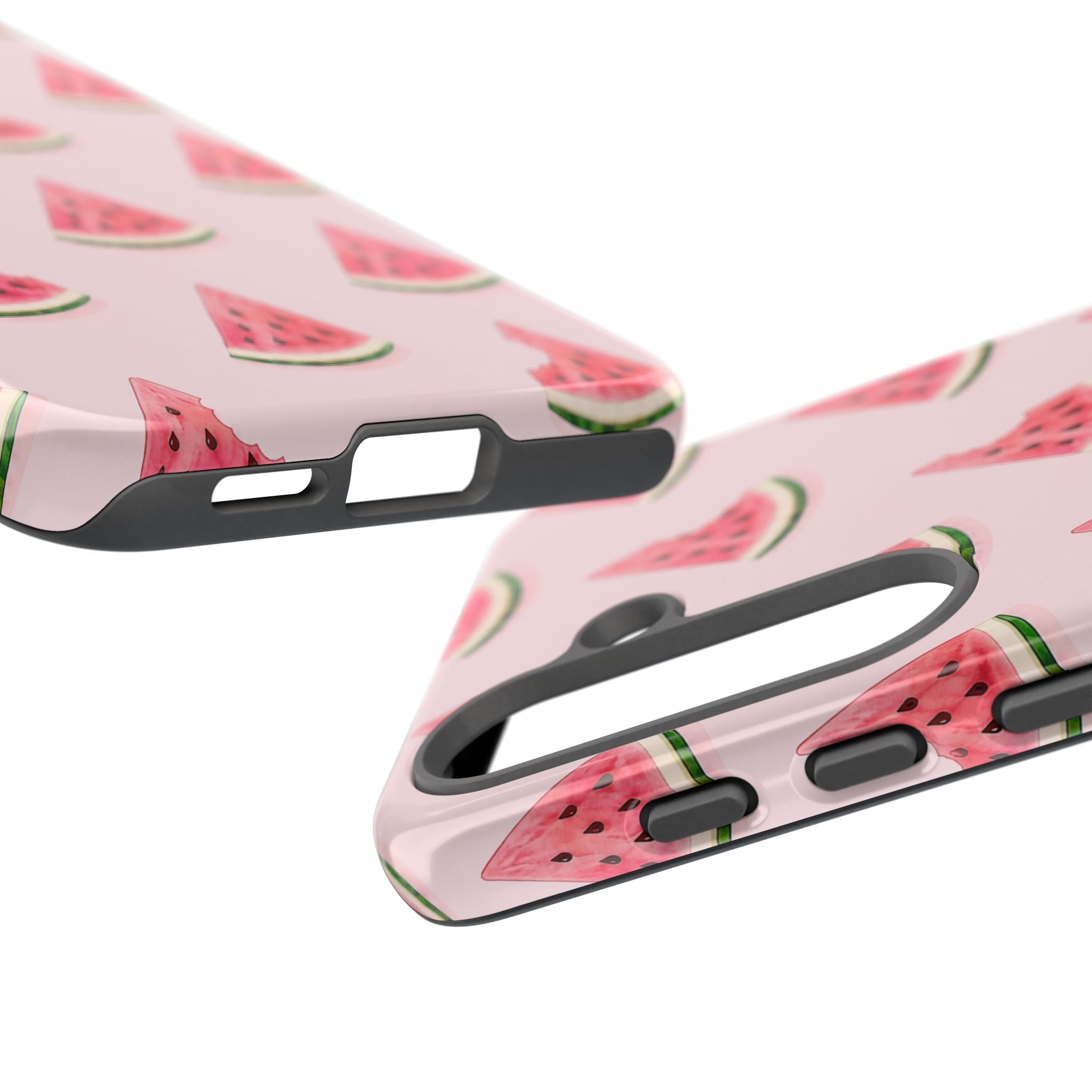Watermelon Pattern Tough Phone Case — Pink Fruit Slice Protective Case