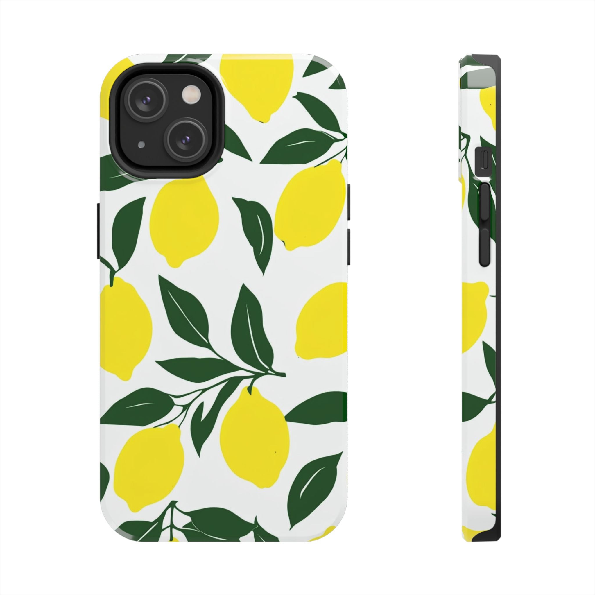 Lemon Pattern Tough Phone Case — Bright Citrus Protective Phone Cover