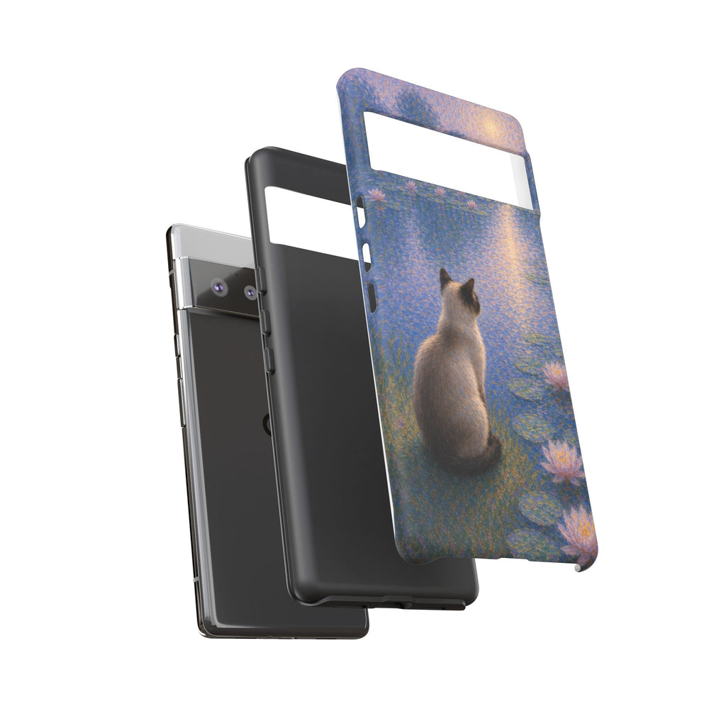 Cat Moonlight Phone Case — Serene Siamese by Lily Pond