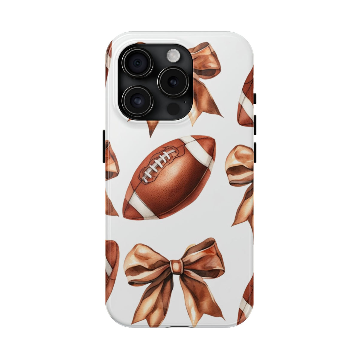Tough Phone Case – Football & Bow Pattern