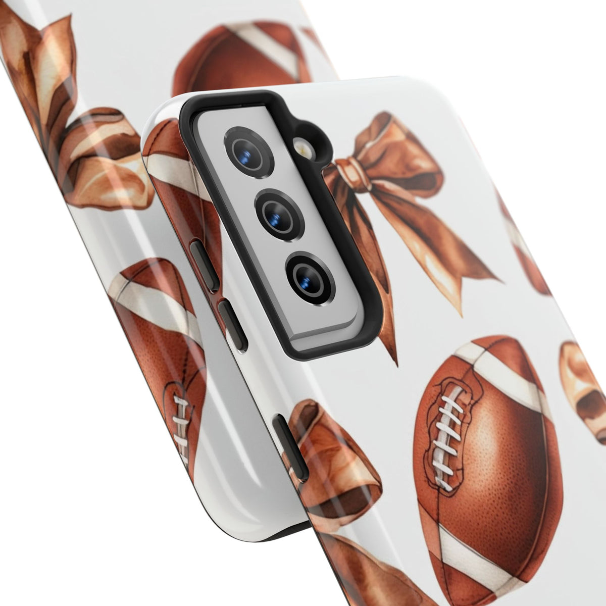 Tough Phone Case – Football & Bow Pattern
