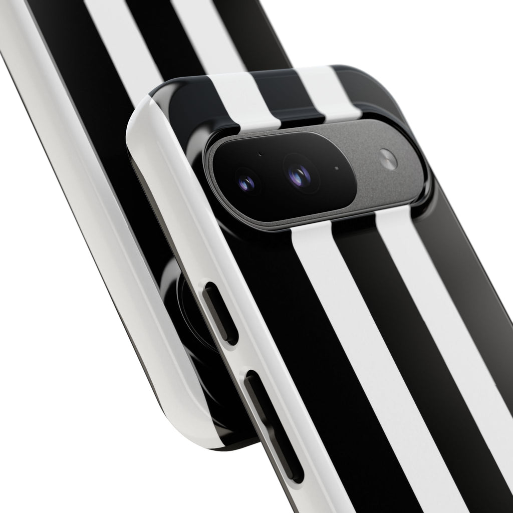 Black & White Vertical Stripe Phone Case — Tough Protective iPhone Cover