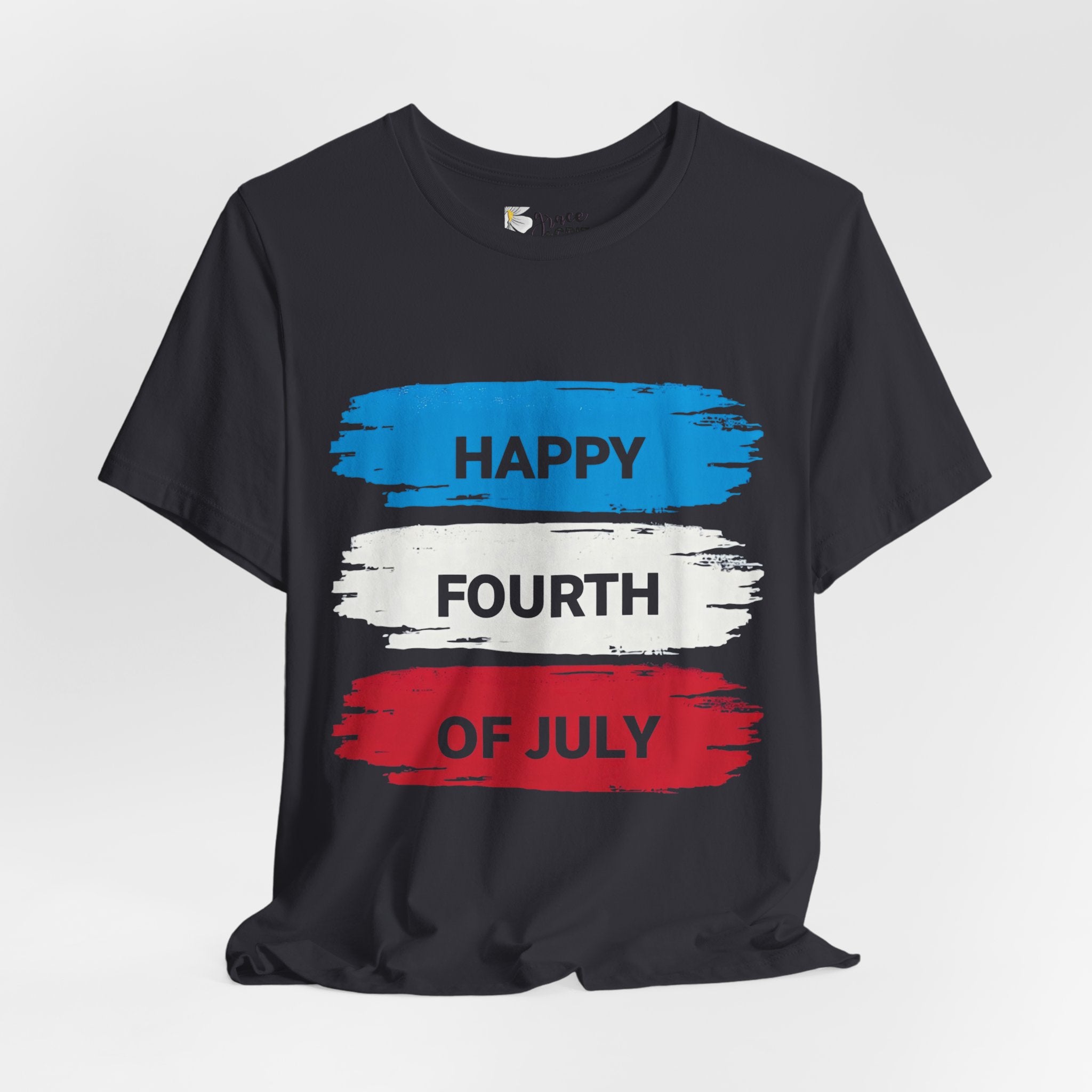 Fourth of July Brushstroke Tee — "Happy Fourth of July" Patriotic T‑Shirt