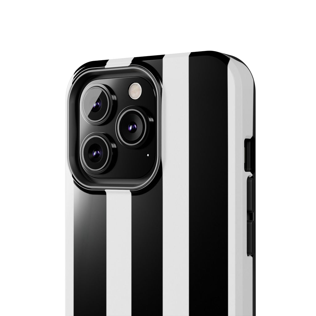 Black & White Bold Stripe Phone Case — Tough Protective Cover