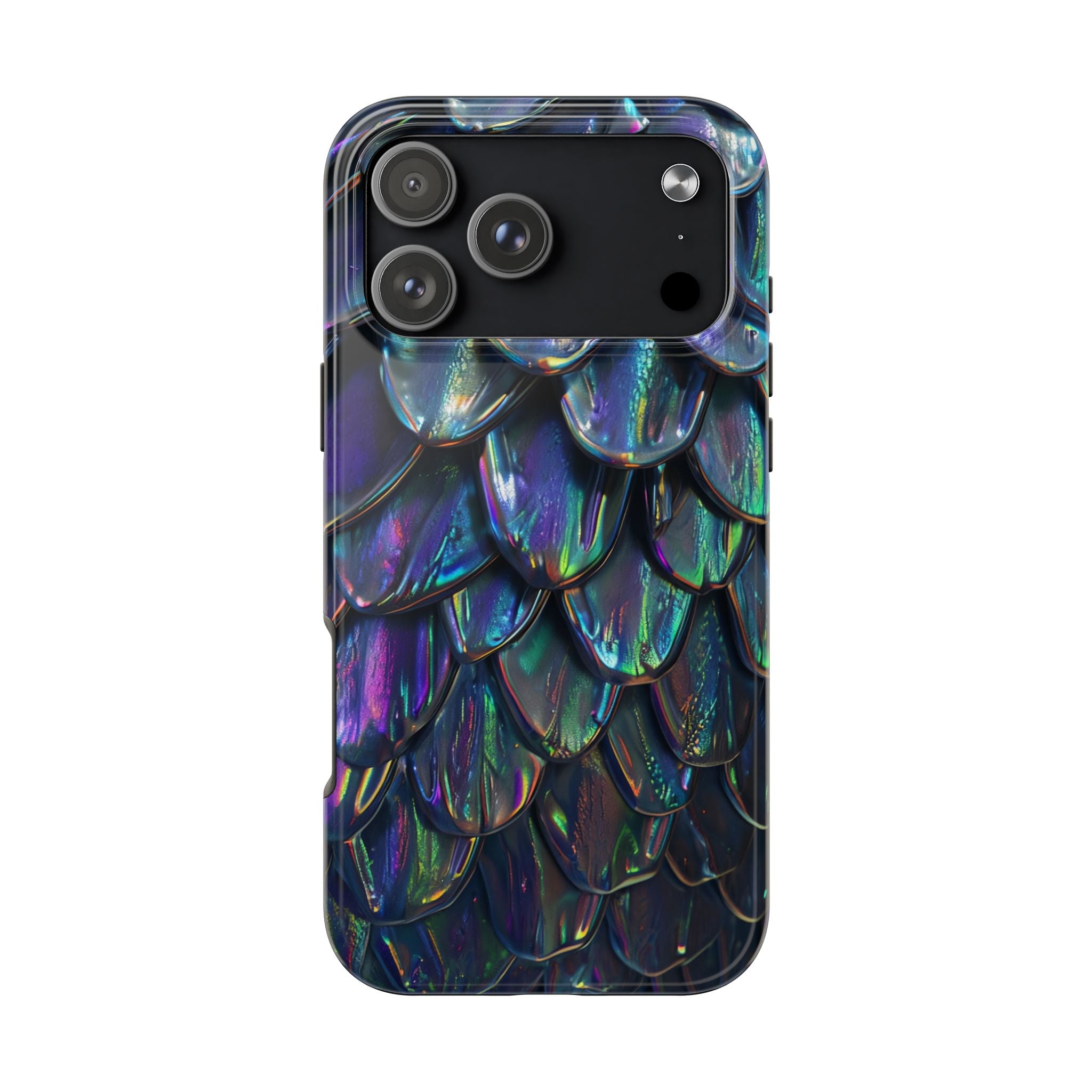 Holographic Mermaid Scale Tough Phone Case — Iridescent Protective Phone Cover