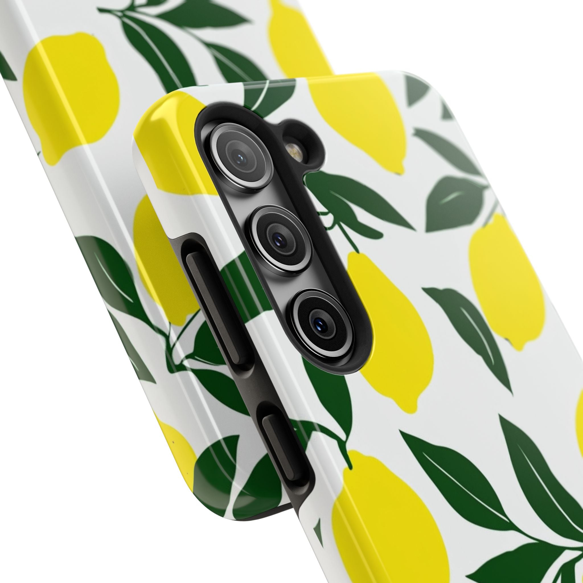 Lemon Pattern Tough Phone Case — Bright Citrus Protective Phone Cover
