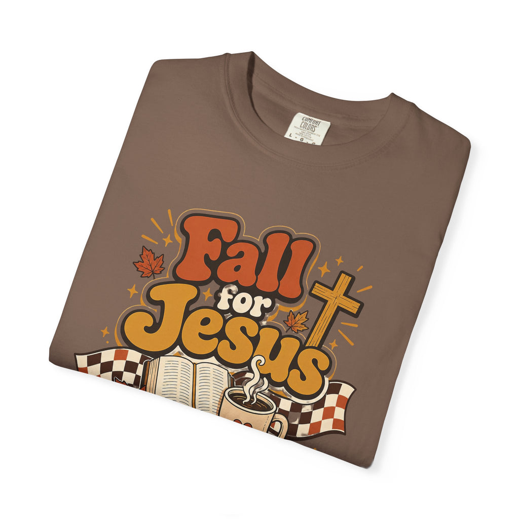 Fall for Jesus He Never Leaves Christian T-Shirt
